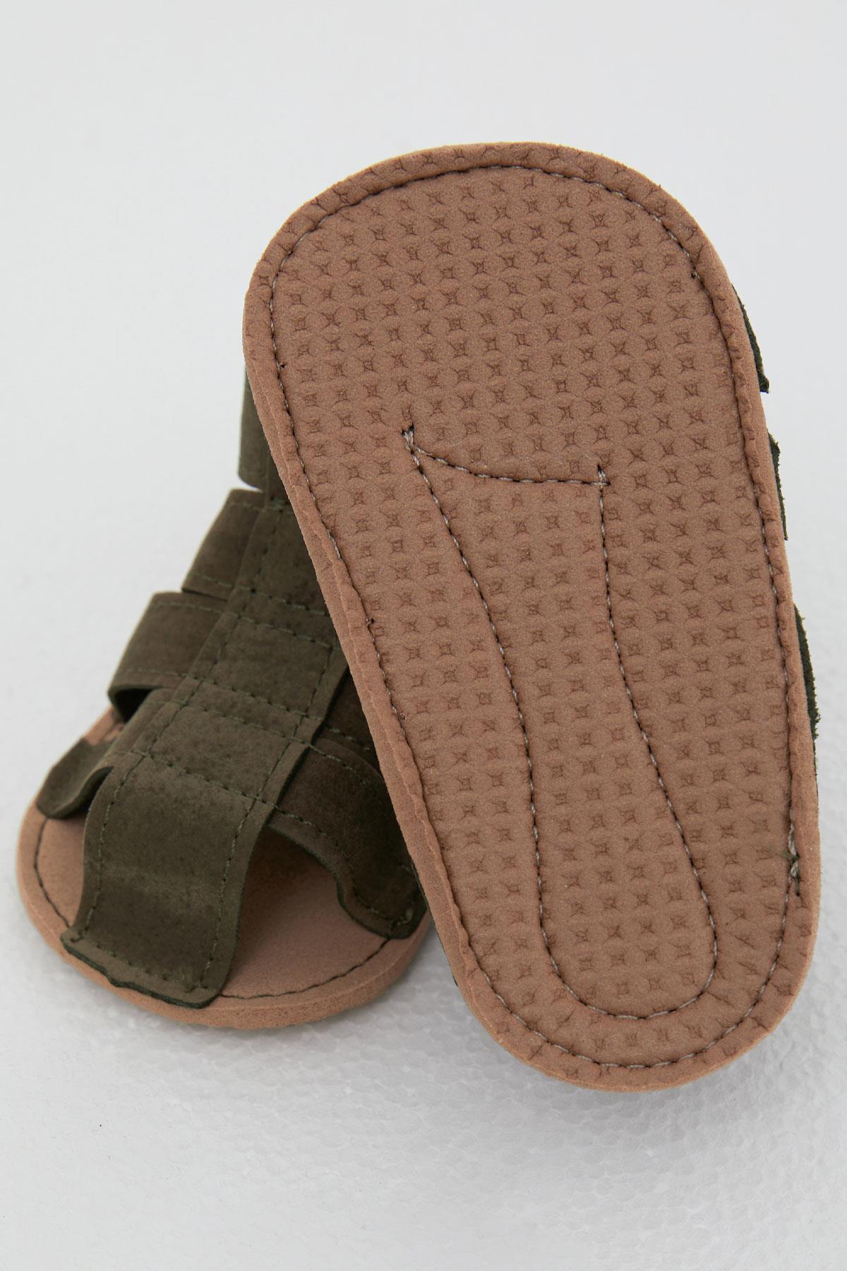 Breeze Erkek Bebek Nubuk Sandalet Cırtlı Koyu Haki Yeşil (18 Numara-19 Numara)