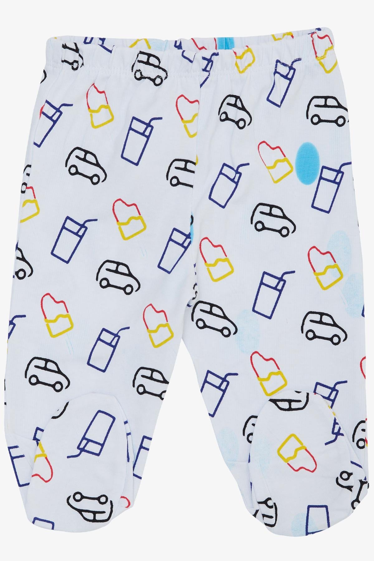 Breeze Erkek Bebek Patikli Alt Araba Desenli Açık Mavi (6 Ay)