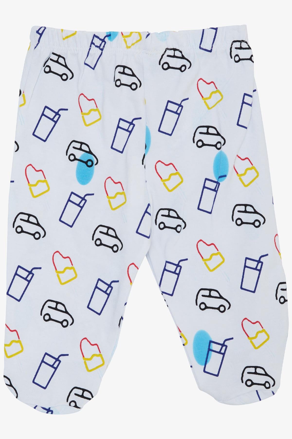Breeze Erkek Bebek Patikli Alt Araba Desenli Açık Mavi (6 Ay)