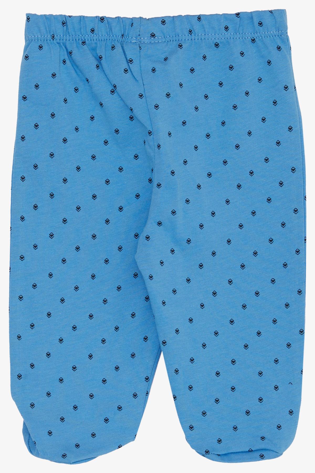 Breeze Erkek Bebek Patikli Alt Desenli Mavi (6 Ay)