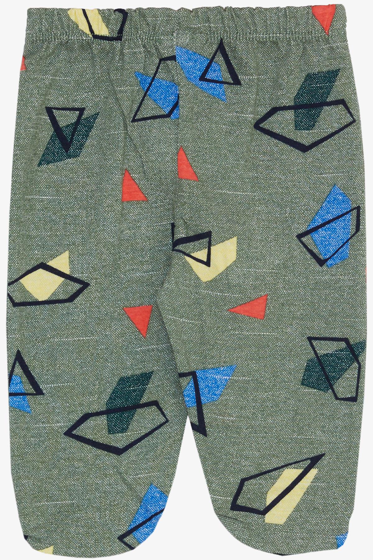 Breeze Erkek Bebek Patikli Alt Geometrik Desenli Yeşil (6 Ay)