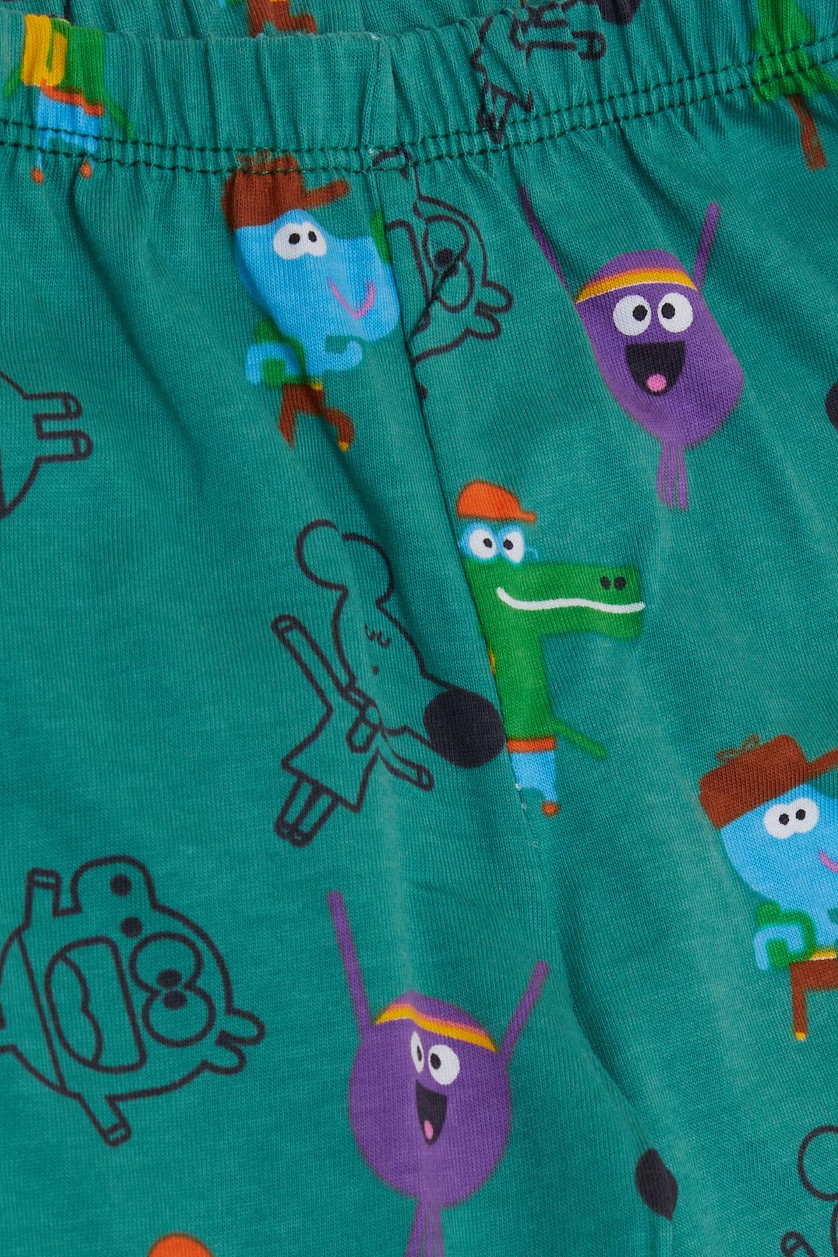 Breeze Erkek Bebek Patikli Alt Hayvancık Desenli Yeşil (6 Ay)