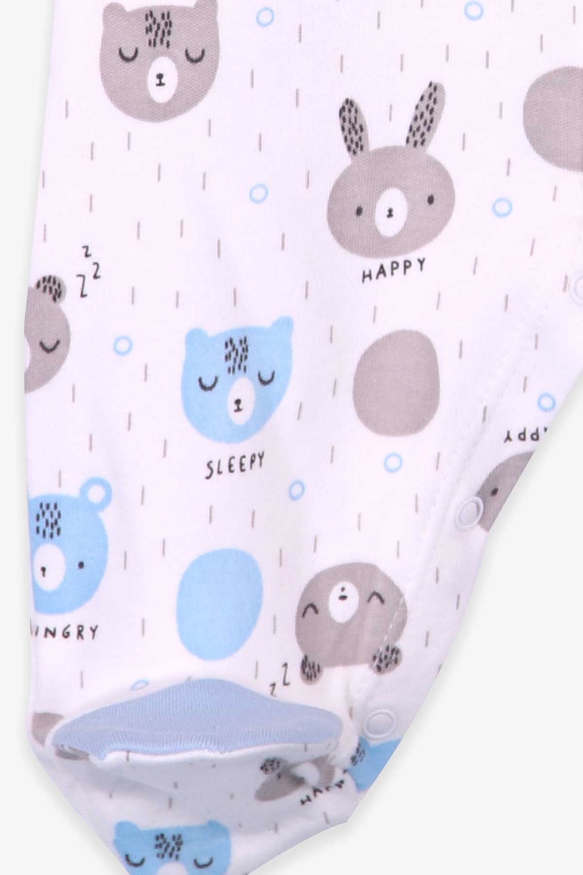 Breeze Erkek Bebek Patikli Tulum Ayıcıklı Şapkalı Set Mavi (0-3 Ay-4 Ay)