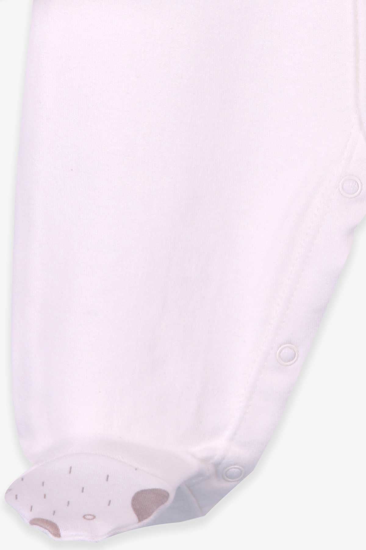 Breeze Erkek Bebek Patikli Tulum Ayıcıklı Şapkalı Set Ekru (0-3 Ay-4 Ay)