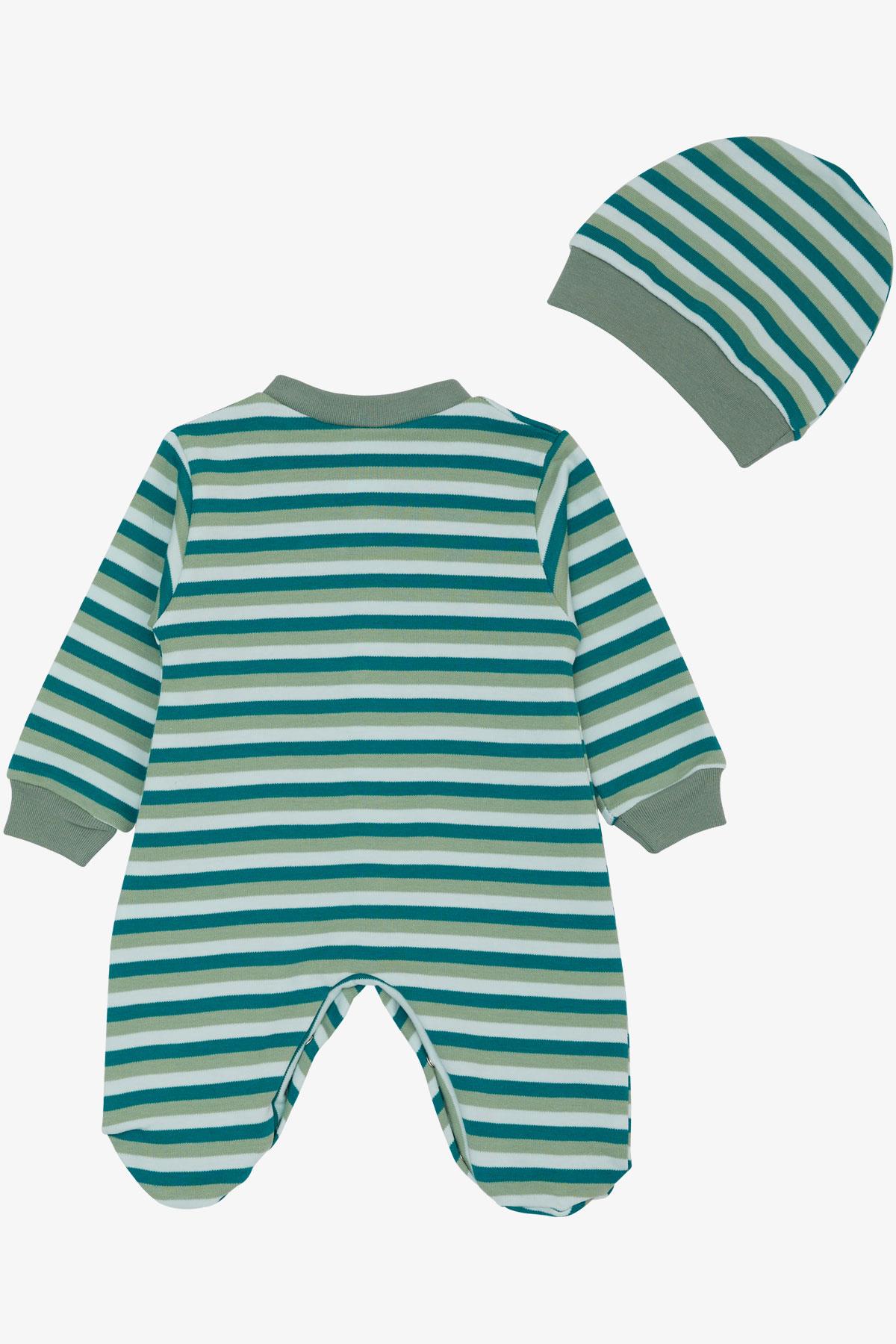 Breeze Erkek Bebek Patikli Tulum Çizgili Karışık Renk (0-6 Ay)