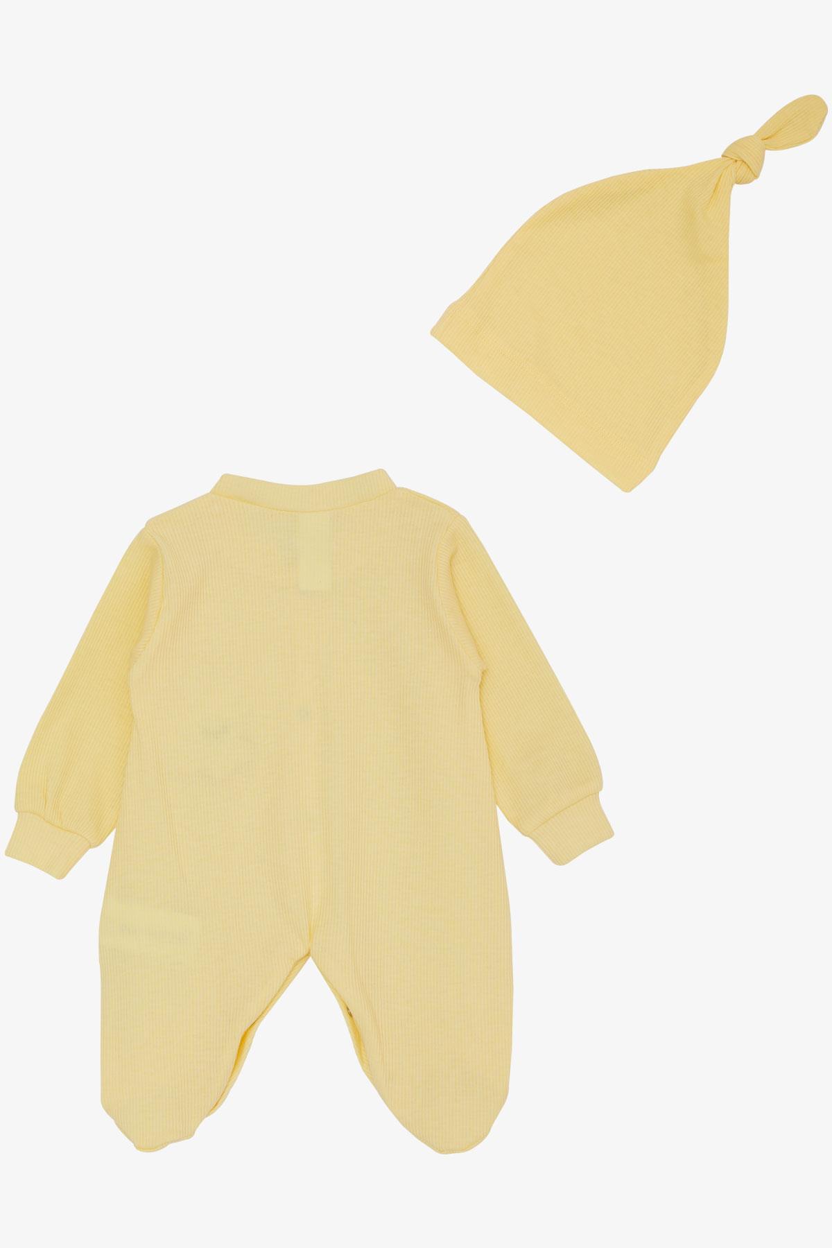 Breeze Erkek Bebek Patikli Tulum Fitilli Sevimli Tavşancık Nakışlı Sarı (0-6 Ay)