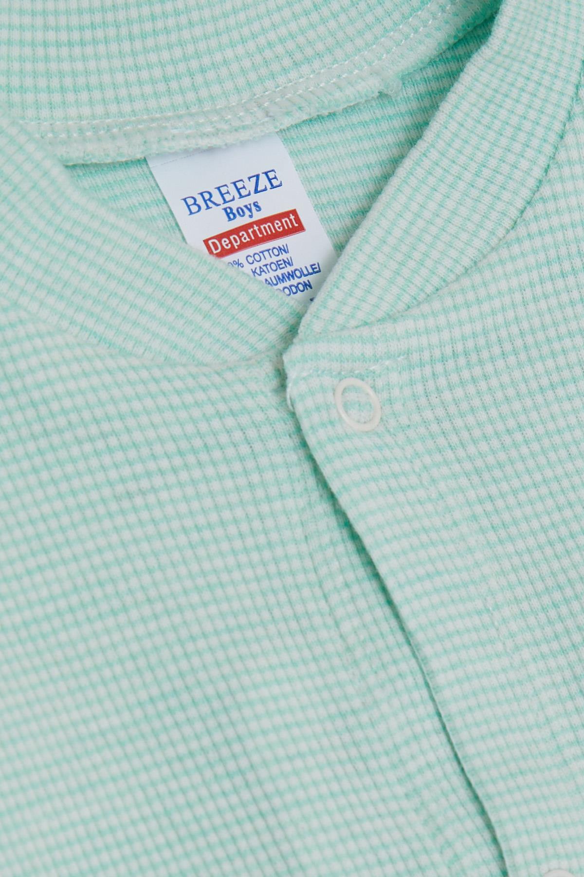 Breeze Erkek Bebek Patikli Tulum Sevimli Tavşancık Nakışlı Su Yeşili (0-6 Ay)