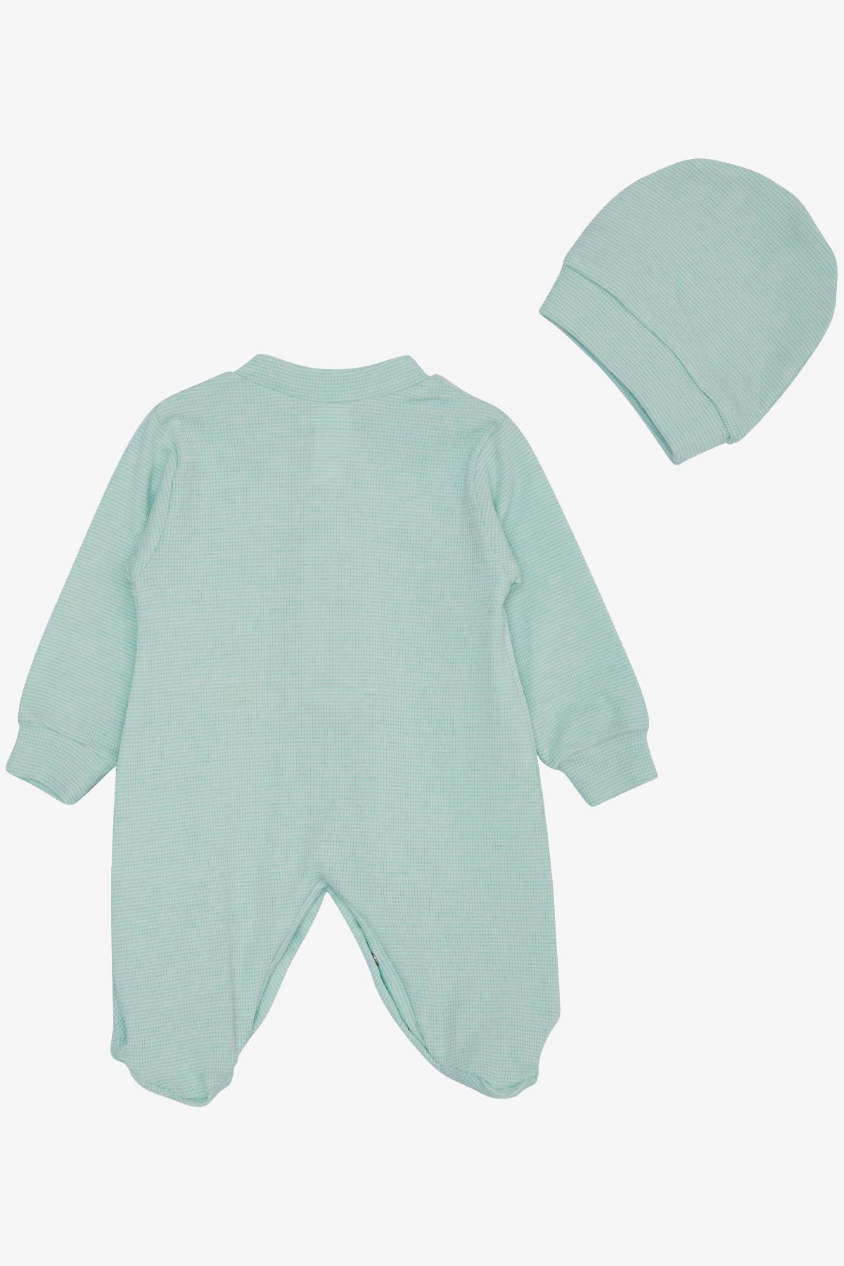 Breeze Erkek Bebek Patikli Tulum Sevimli Tavşancık Nakışlı Su Yeşili (0-6 Ay)
