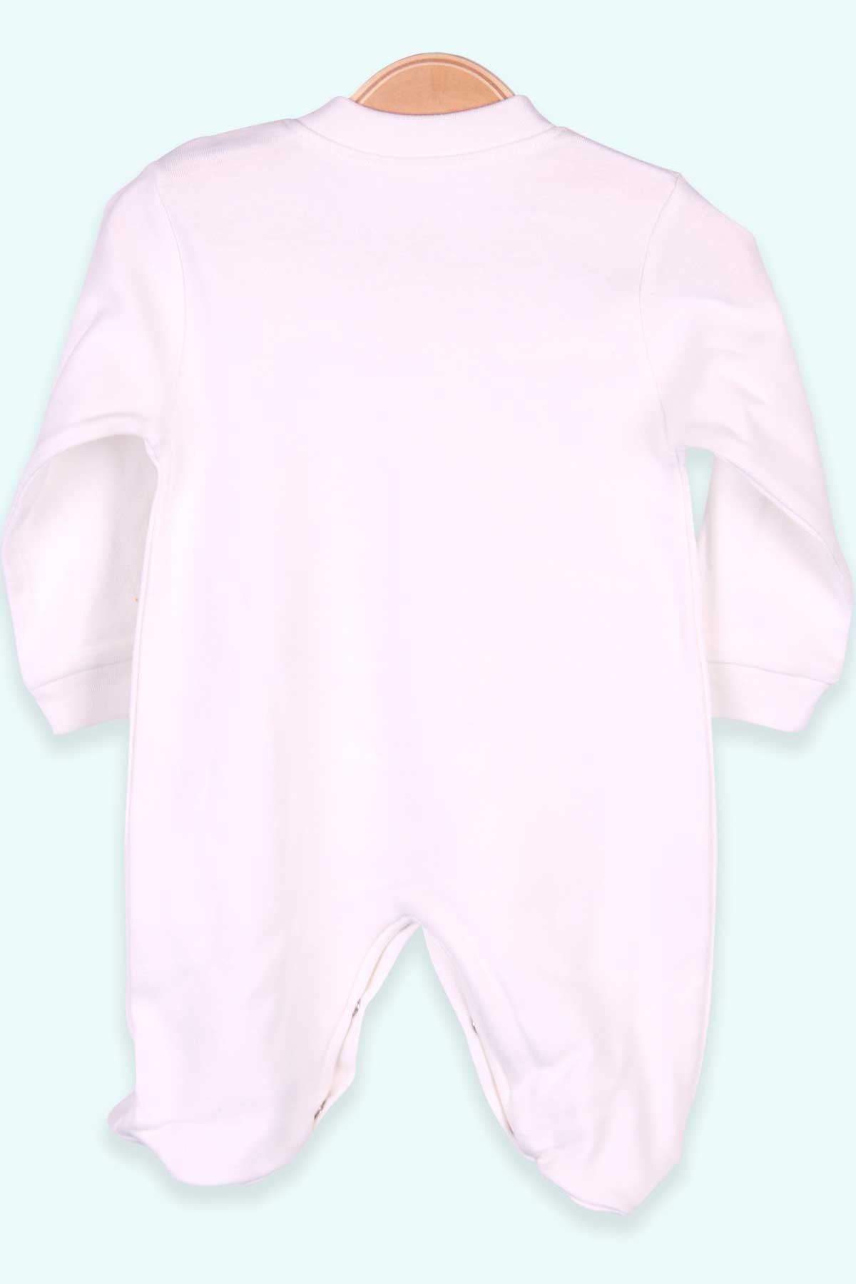 Breeze Erkek Bebek Patikli Tulum Yıldızlı Şapkalı Set Ekru (0-3 Ay-4 Ay)