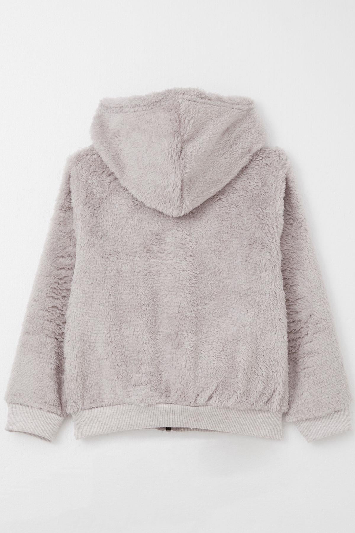 Breeze Erkek Bebek Peluş Hırka Kapüşonlu Fermuarlı Bej (9 Ay-3 Yaş)