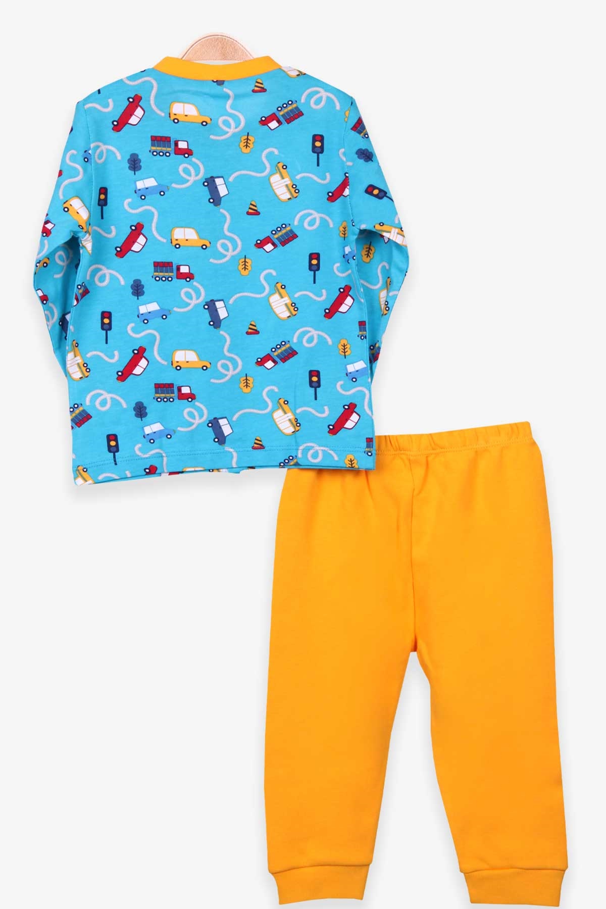 Breeze Erkek Bebek Pijama Takımı Araba Desenli Mavi (4 Ay-1 Yaş)