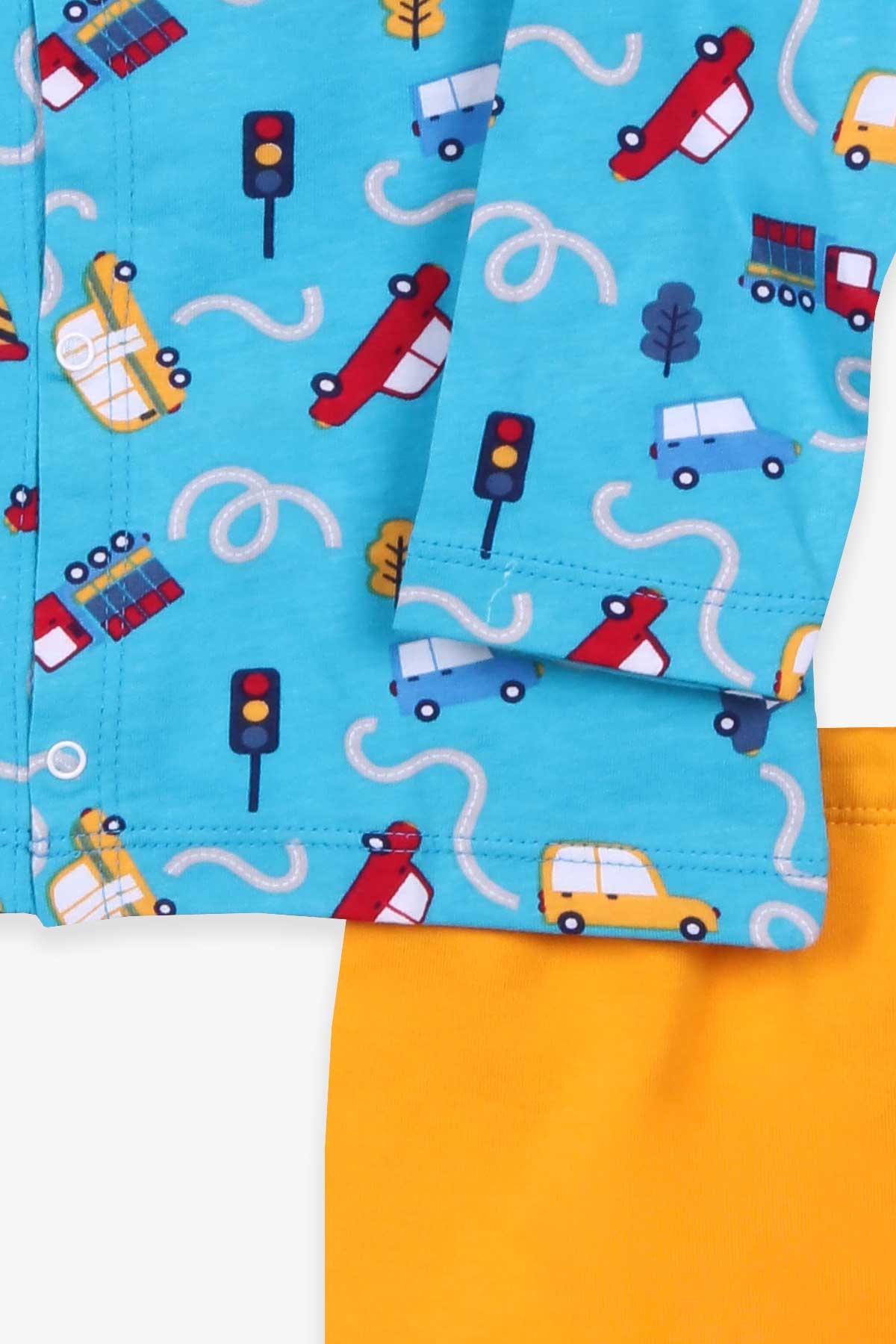 Breeze Erkek Bebek Pijama Takımı Araba Desenli Mavi (4 Ay-1 Yaş)