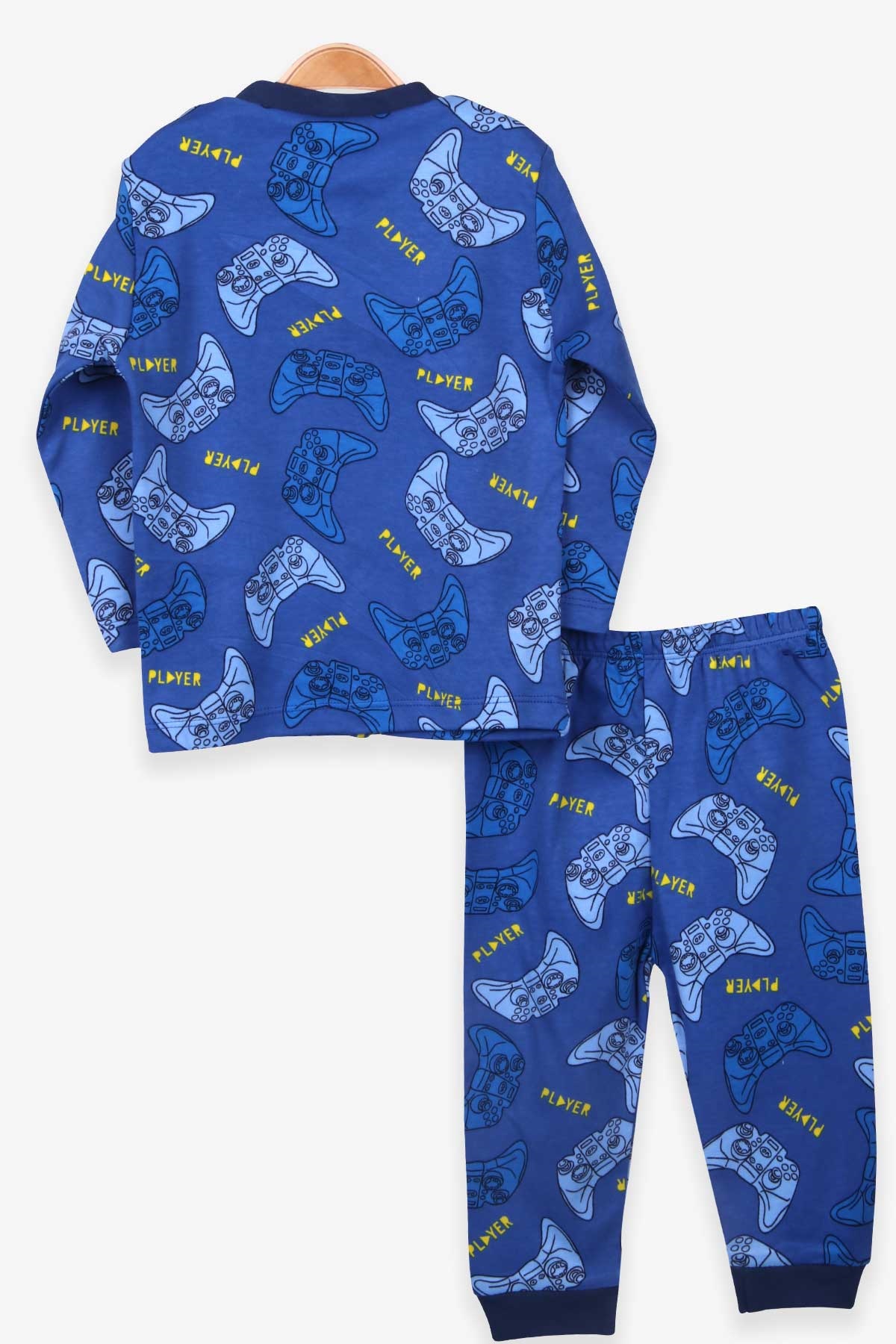 Breeze Erkek Bebek Pijama Takımı Atari Desenli Koyu Mavi (4 Ay-1 Yaş)