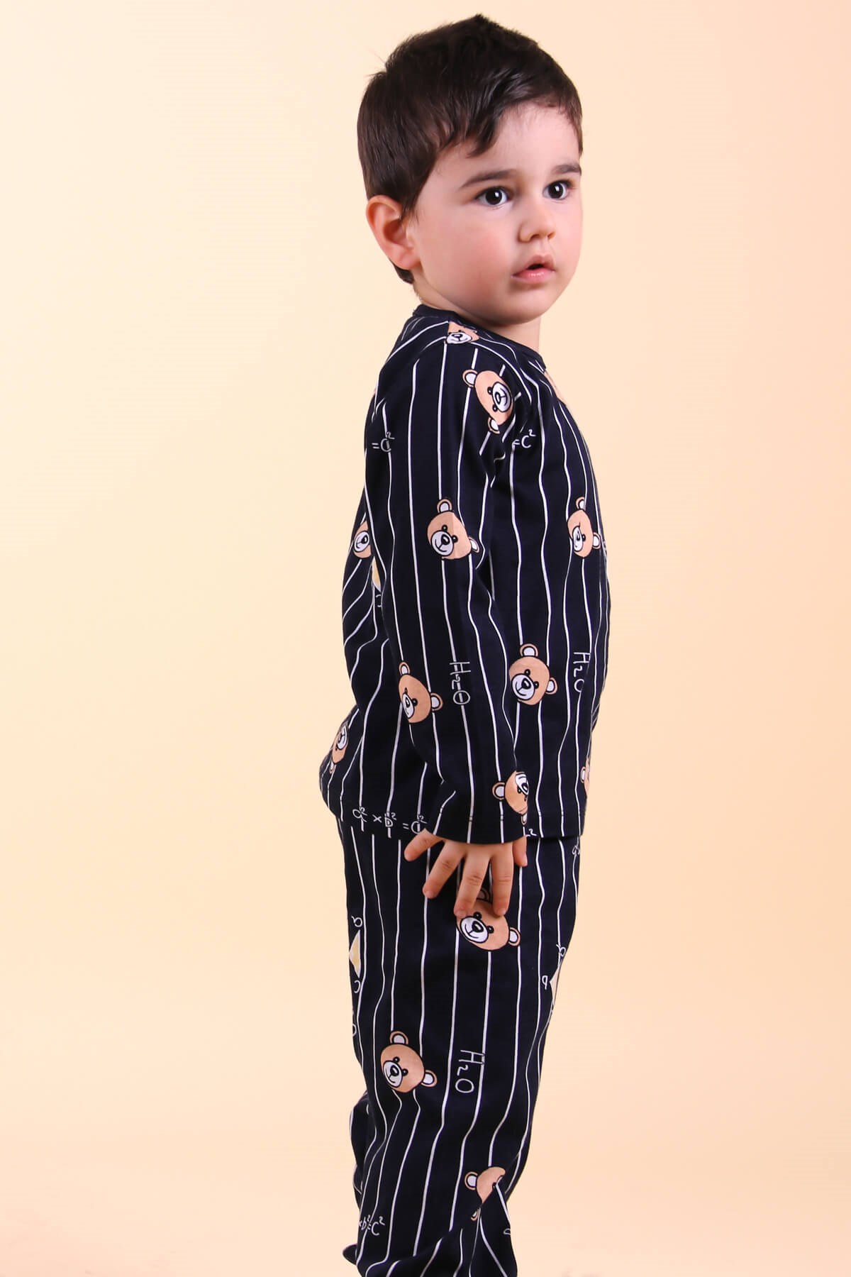 Breeze Erkek Bebek Pijama Takımı Ayıcıklı Lacivert (1-4 Yaş)