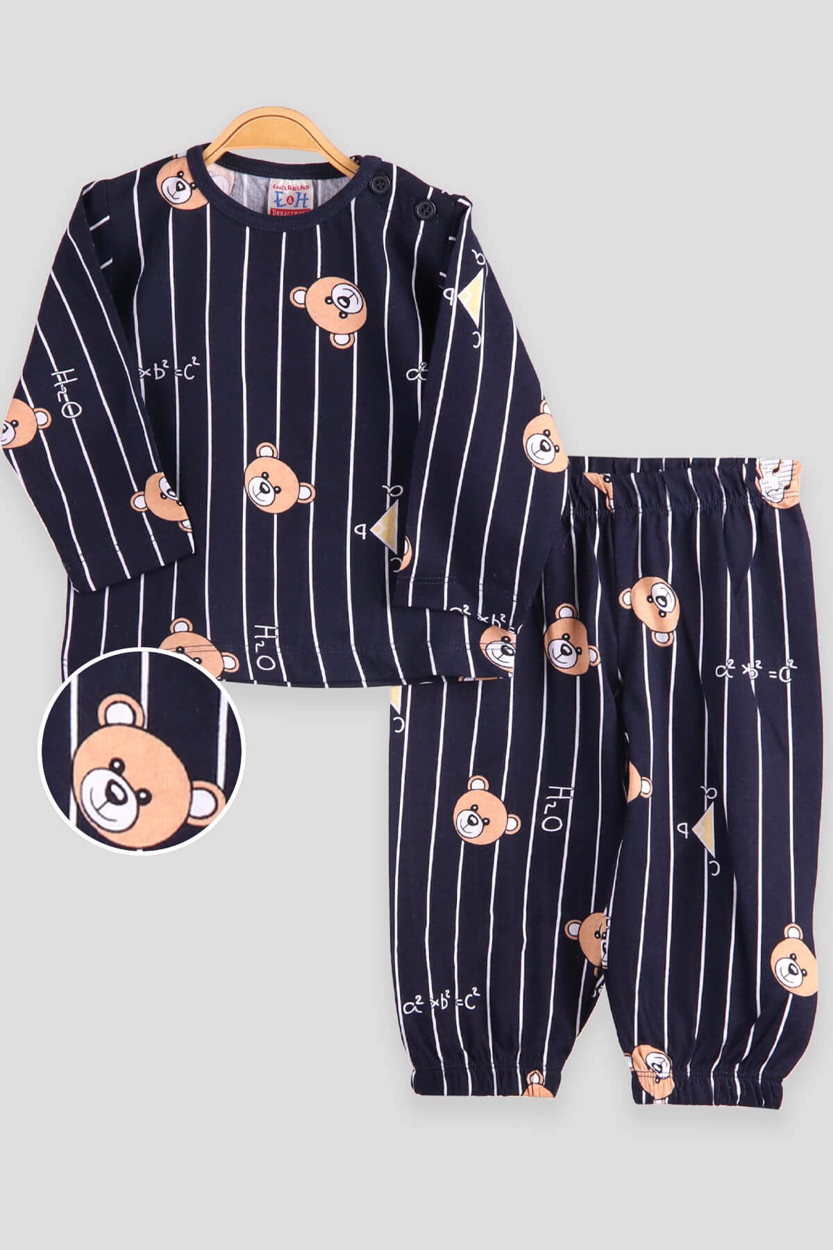 Breeze Erkek Bebek Pijama Takımı Ayıcıklı Lacivert (1-4 Yaş)