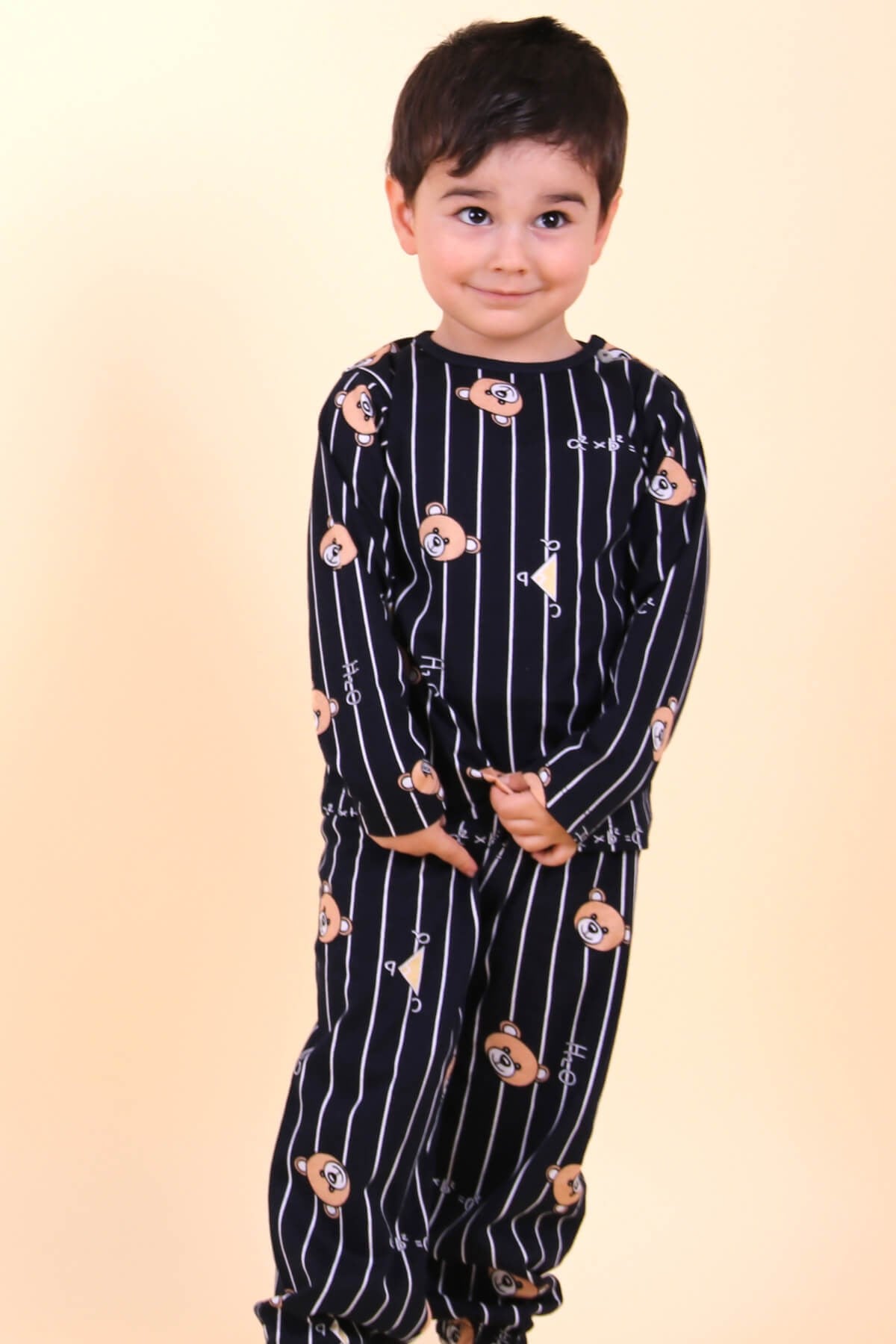 Breeze Erkek Bebek Pijama Takımı Ayıcıklı Lacivert (1-4 Yaş)