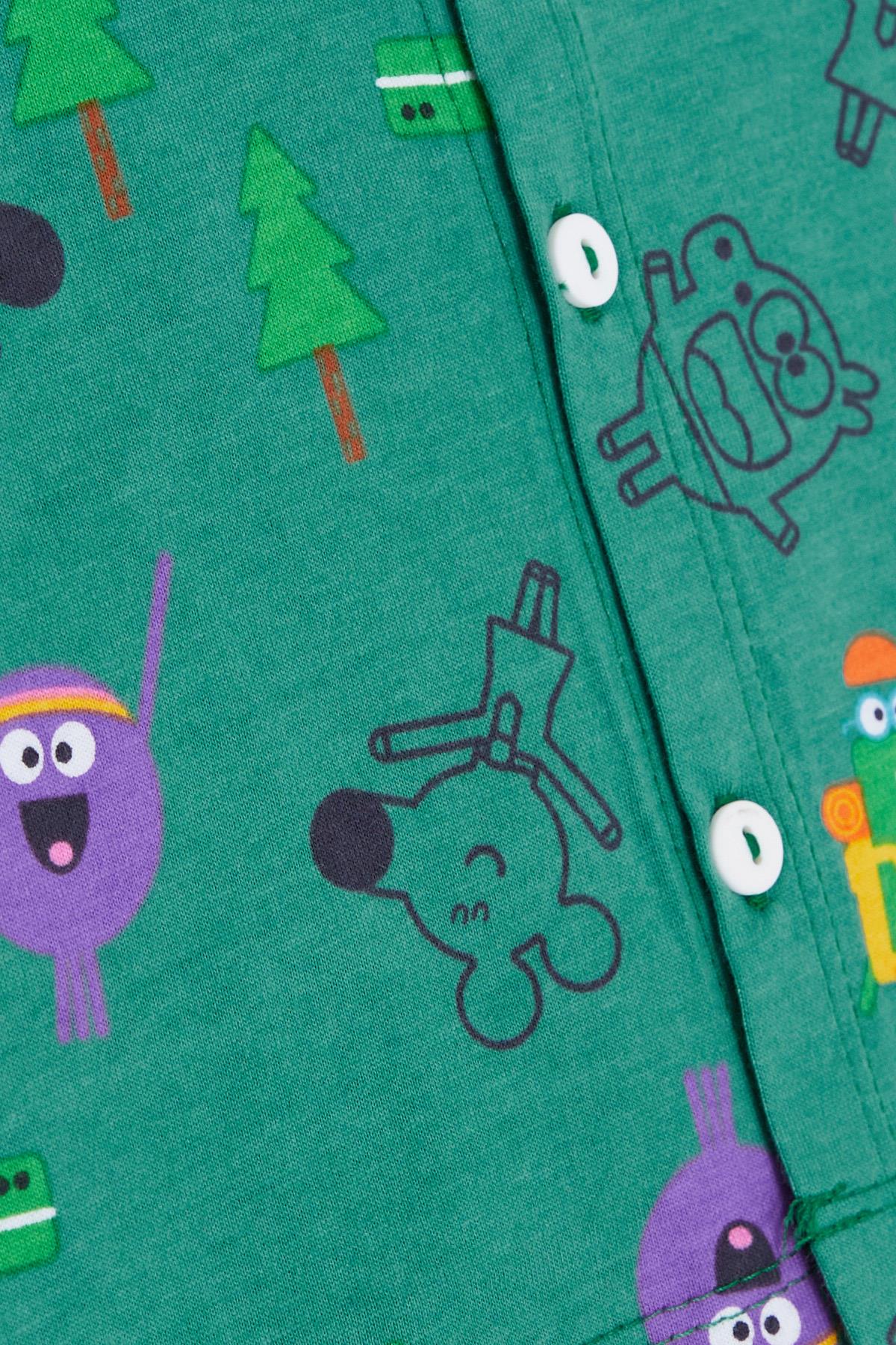 Breeze Erkek Bebek Pijama Takımı Çılgın Hayvancıklar Desenli Yeşil (4 Ay-1 Yaş)