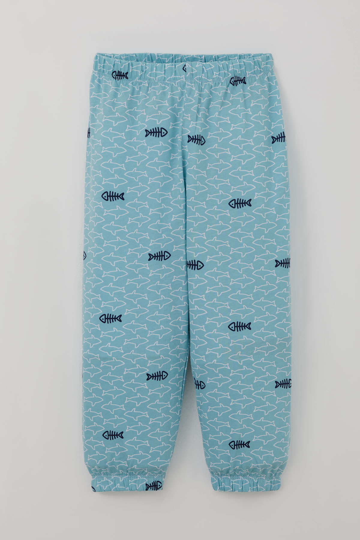 Breeze Erkek Bebek Pijama Takımı Deniz Temalı Köpekbalığı Desenli Turkuaz (9 Ay-3 Yaş)