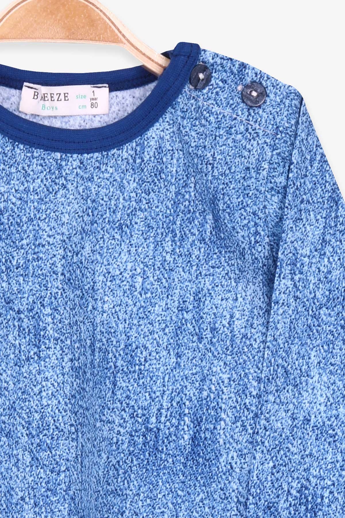 Breeze Erkek Bebek Pijama Takımı Desenli Mavi (9 Ay-3 Yaş)