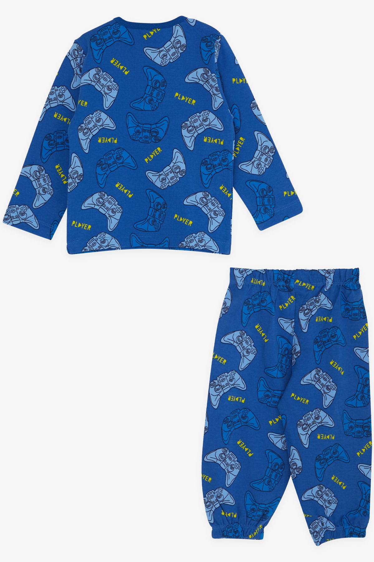 Breeze Erkek Bebek Pijama Takımı Desenli Saks Mavisi (9 Ay-1.5 Yaş)