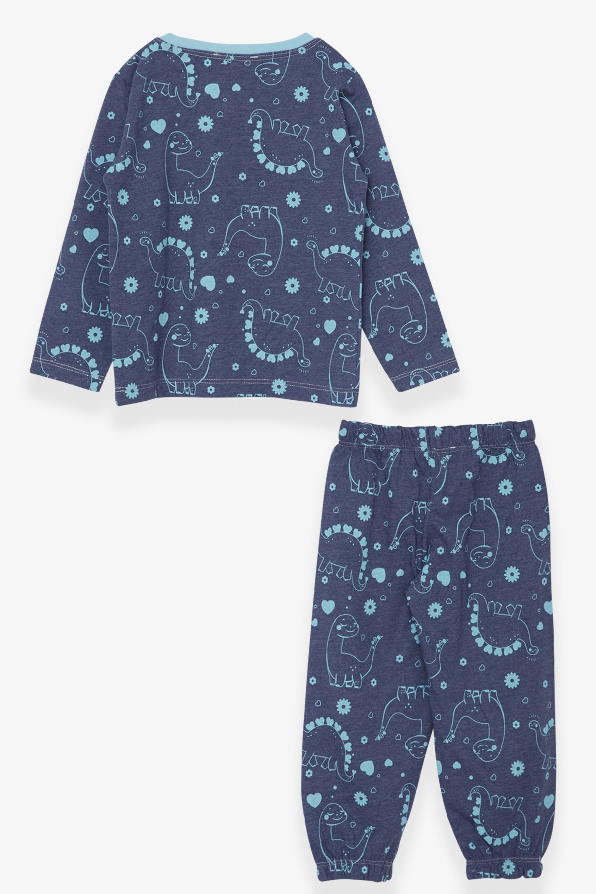 Breeze Erkek Bebek Pijama Takımı Dinozor Desenli İndigo (9 Ay-3 Yaş)