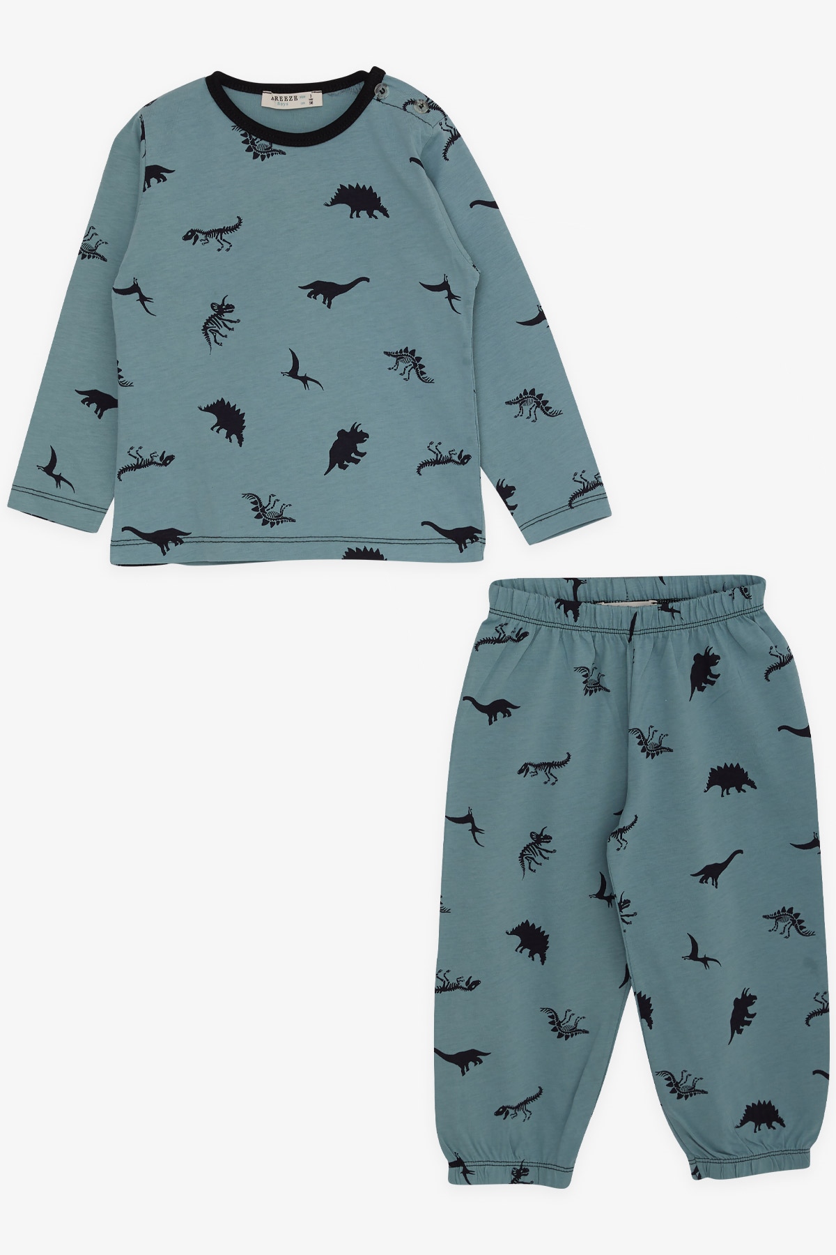 Breeze Erkek Bebek Pijama Takımı Dinozorlar Alemi Mint Yeşili (9 Ay-3 Yaş)