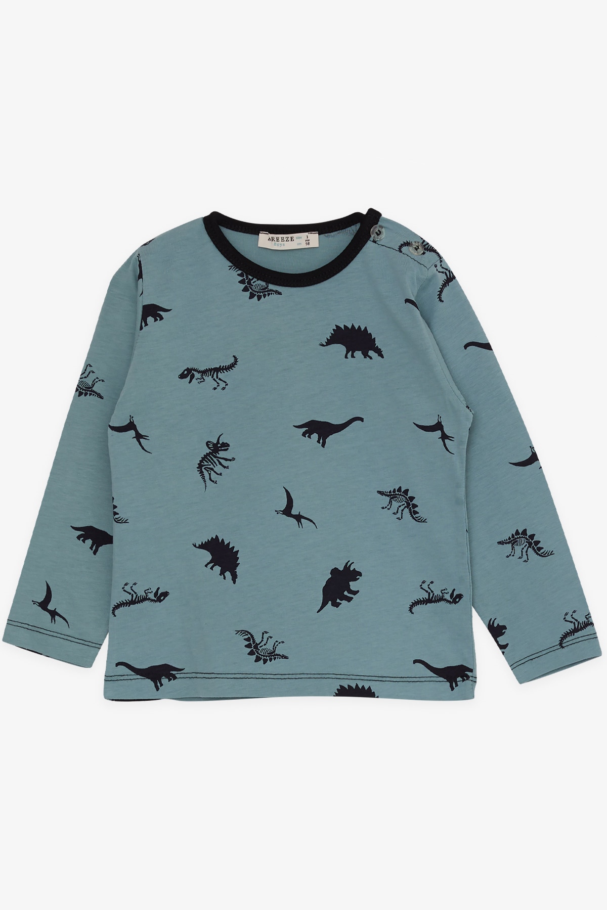 Breeze Erkek Bebek Pijama Takımı Dinozorlar Alemi Mint Yeşili (9 Ay-3 Yaş)