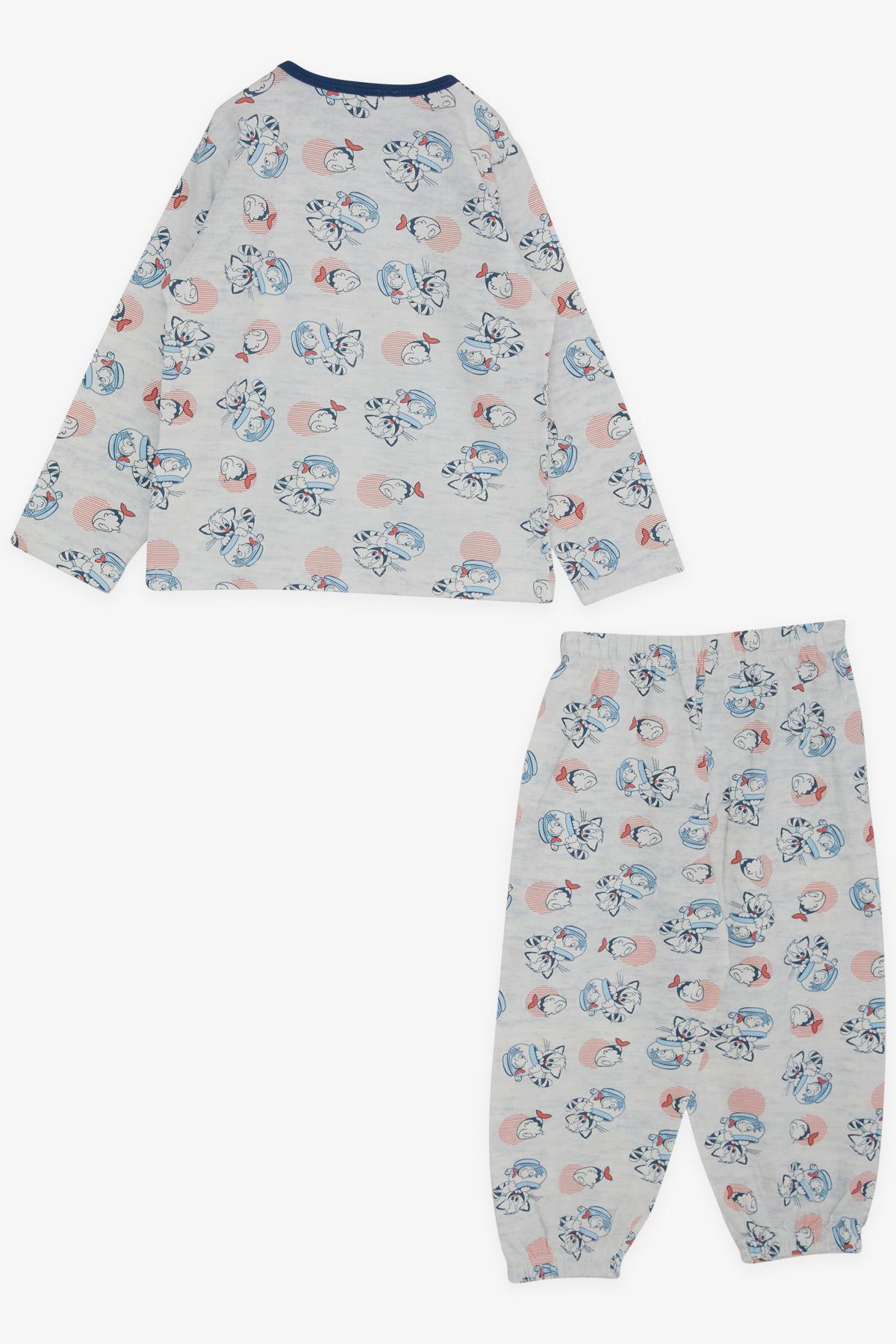 Breeze Erkek Bebek Pijama Takımı Dostluk Temalı Buz Mavisi (9 Ay-3 Yaş)