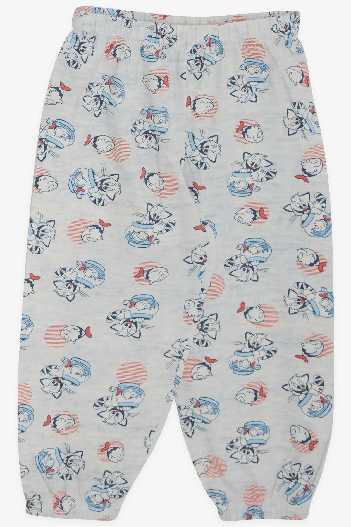 Breeze Erkek Bebek Pijama Takımı Dostluk Temalı Buz Mavisi (9 Ay-3 Yaş)