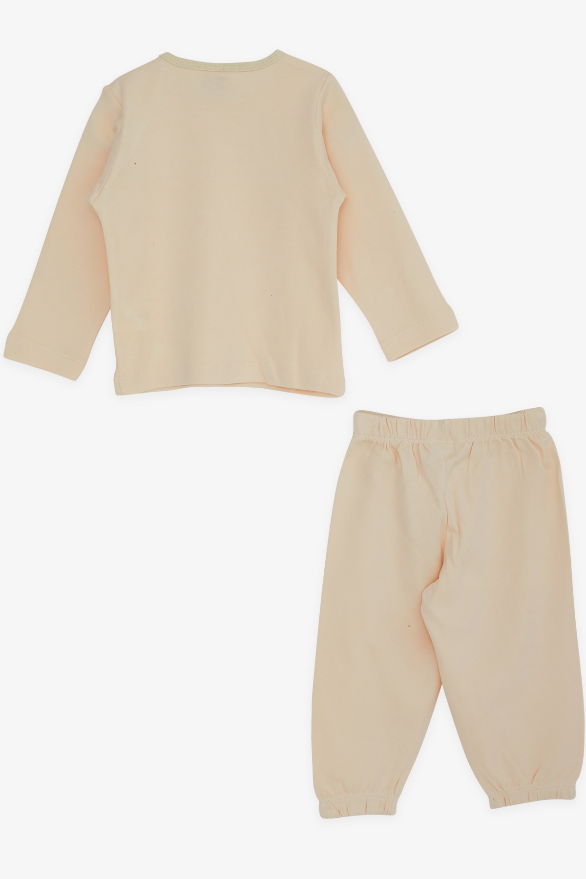 Breeze Erkek Bebek Pijama Takımı Düz Renk Krem (9 Ay-1.5 Yaş)