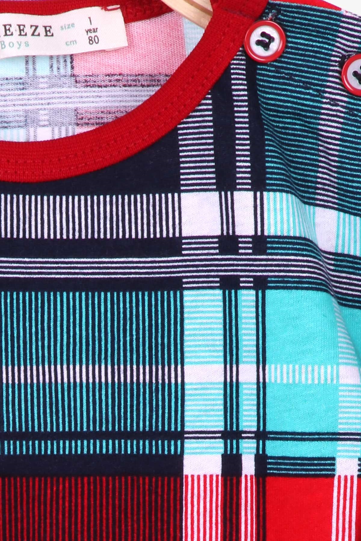 Breeze Erkek Bebek Pijama Takımı Ekoseli Karışık Renk (9 Ay-3 Yaş)