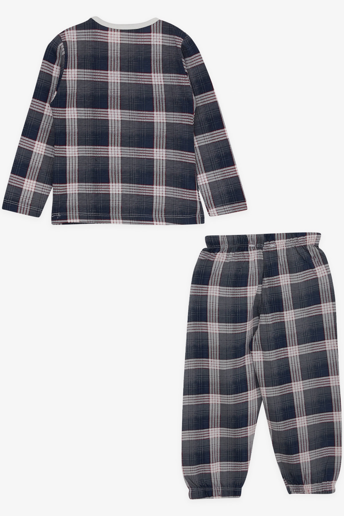 Breeze Erkek Bebek Pijama Takımı Ekose Desenli Karışık Renk (9 Ay-3 Yaş)