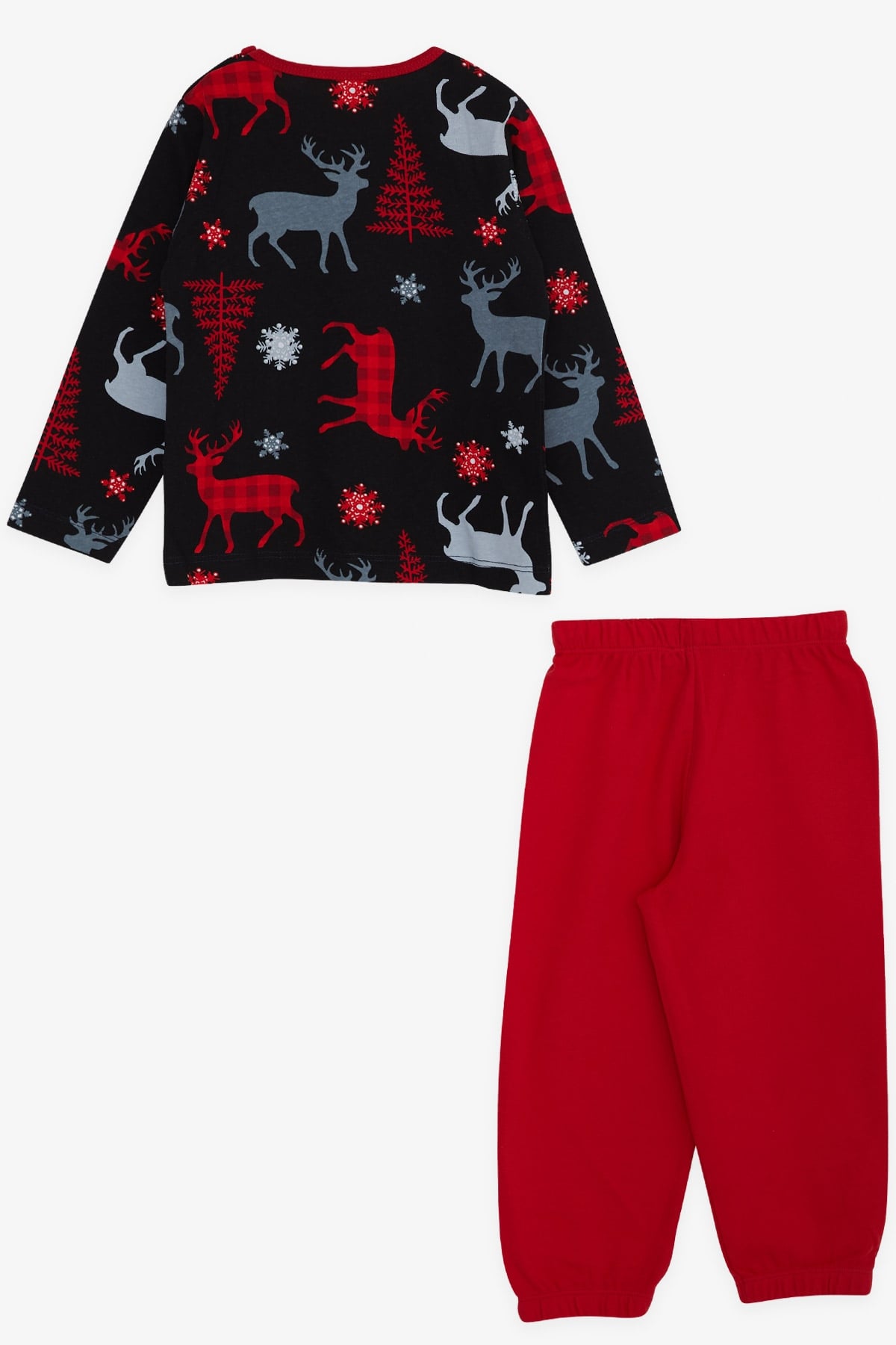 Breeze Erkek Bebek Pijama Takımı Geyik Desenli Siyah (9 Ay-3 Yaş)