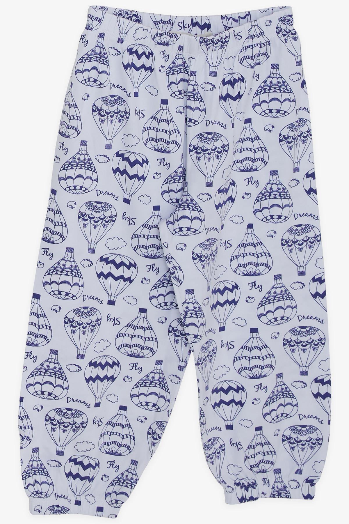 Breeze Erkek Bebek Pijama Takımı Gökyüzü Temalı Balon Desenli Beyaz (9 Ay-3 Yaş)
