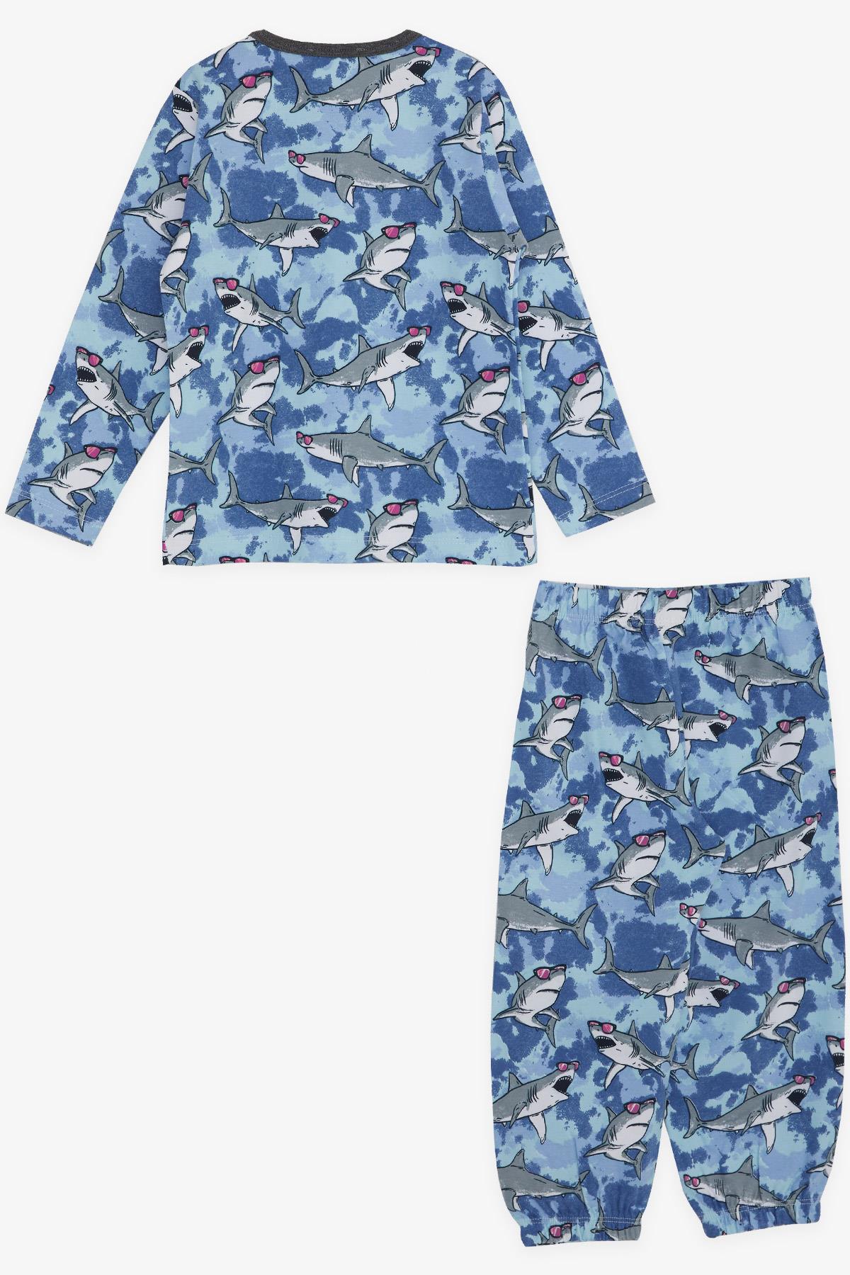 Breeze Erkek Bebek Pijama Takımı Gözlüklü Köpekbalığı Desenli Karışık Renk (9 Ay-3 Yaş)