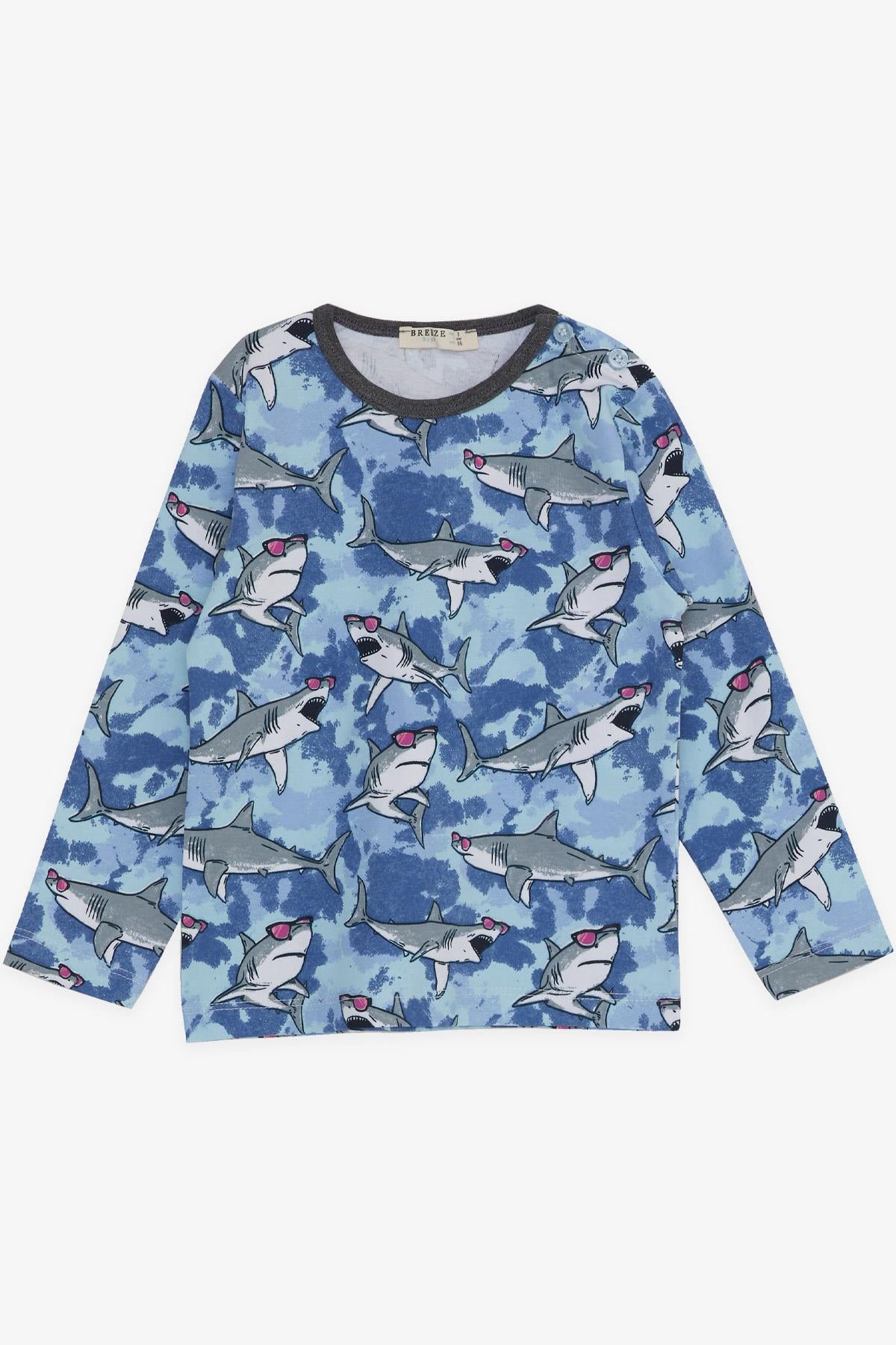 Breeze Erkek Bebek Pijama Takımı Gözlüklü Köpekbalığı Desenli Karışık Renk (9 Ay-3 Yaş)