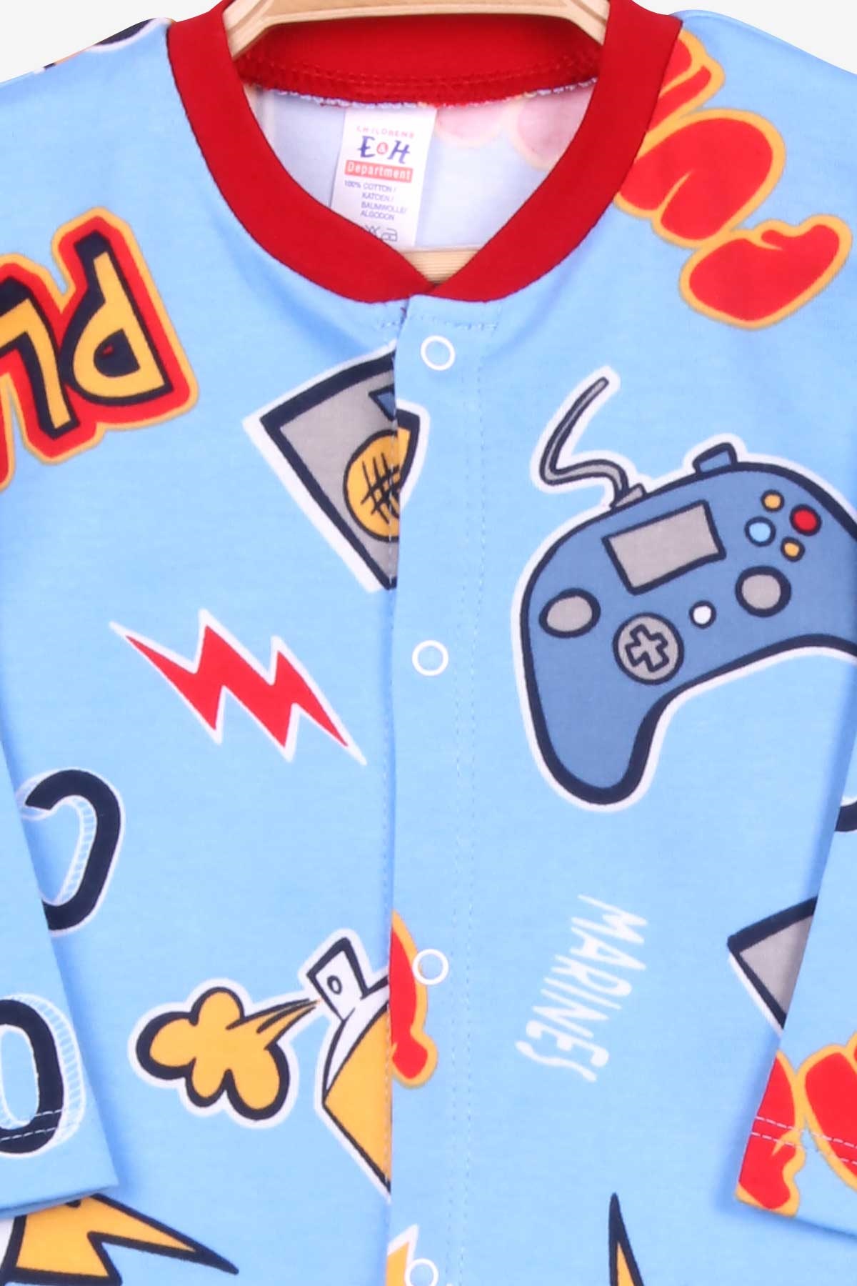 Breeze Erkek Bebek Pijama Takımı Graffiti Temalı Açık Mavi (4 Ay-1 Yaş)