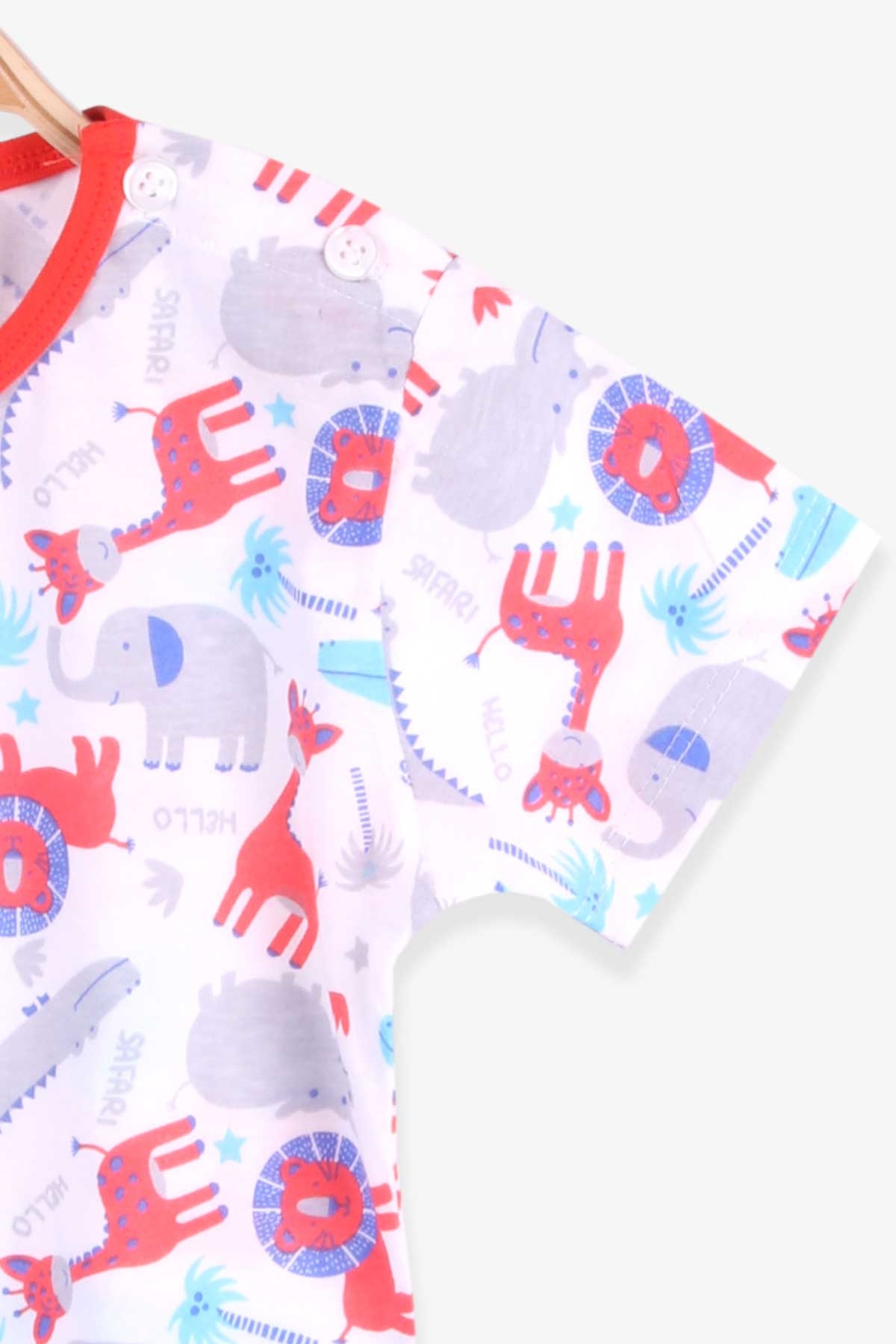 Breeze Erkek Bebek Pijama Takımı Hayvanlar Alemi Desenli Beyaz (9 Ay-3 Yaş)