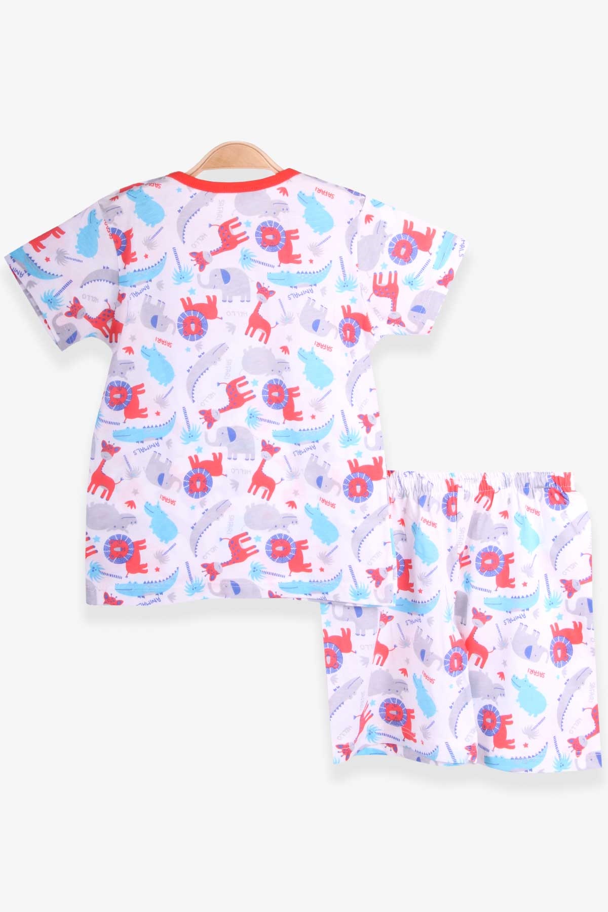 Breeze Erkek Bebek Pijama Takımı Hayvanlar Alemi Desenli Beyaz (9 Ay-3 Yaş)