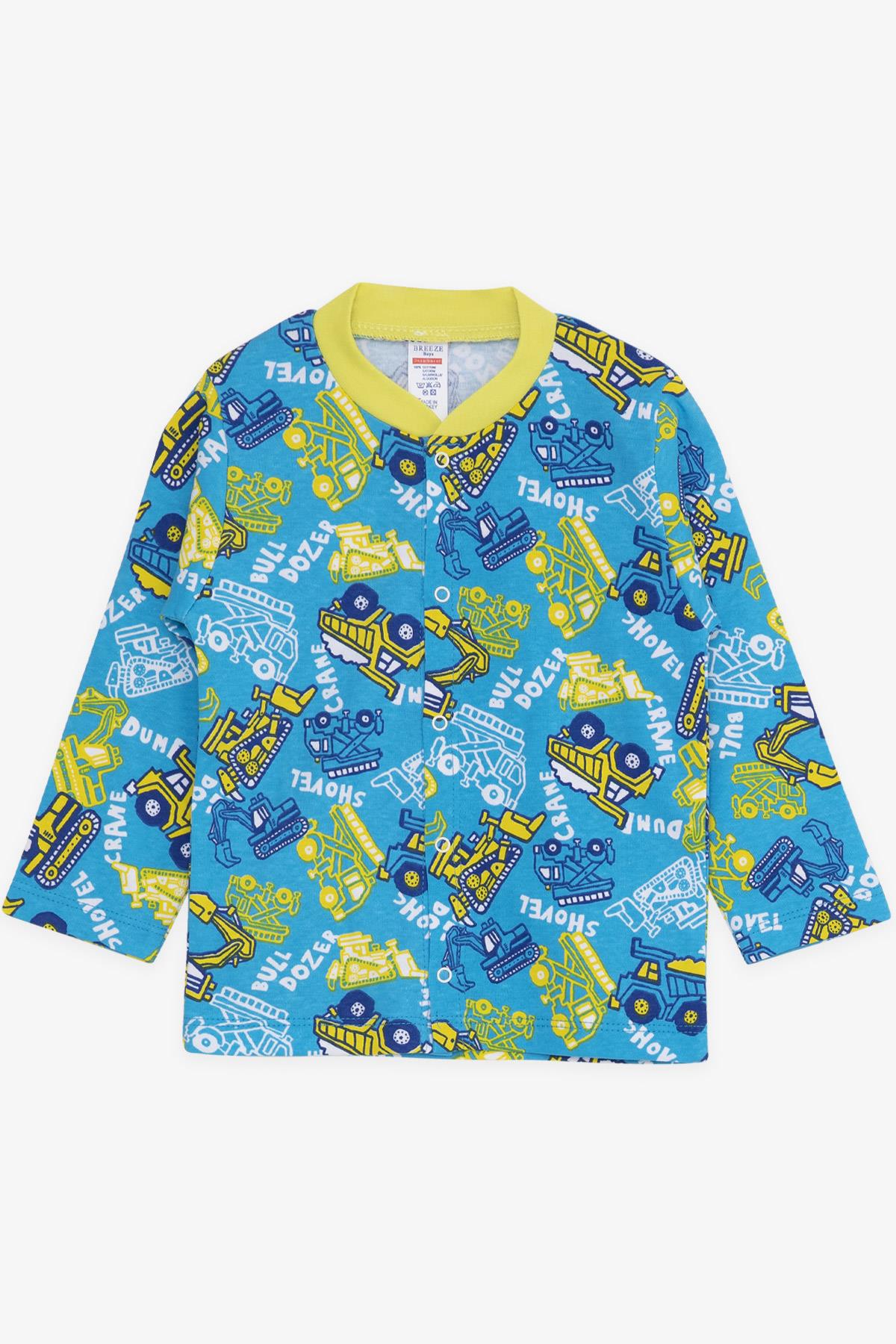 Breeze Erkek Bebek Pijama Takımı İş Makinası Temalı Mavi (4 Ay-1 Yaş)