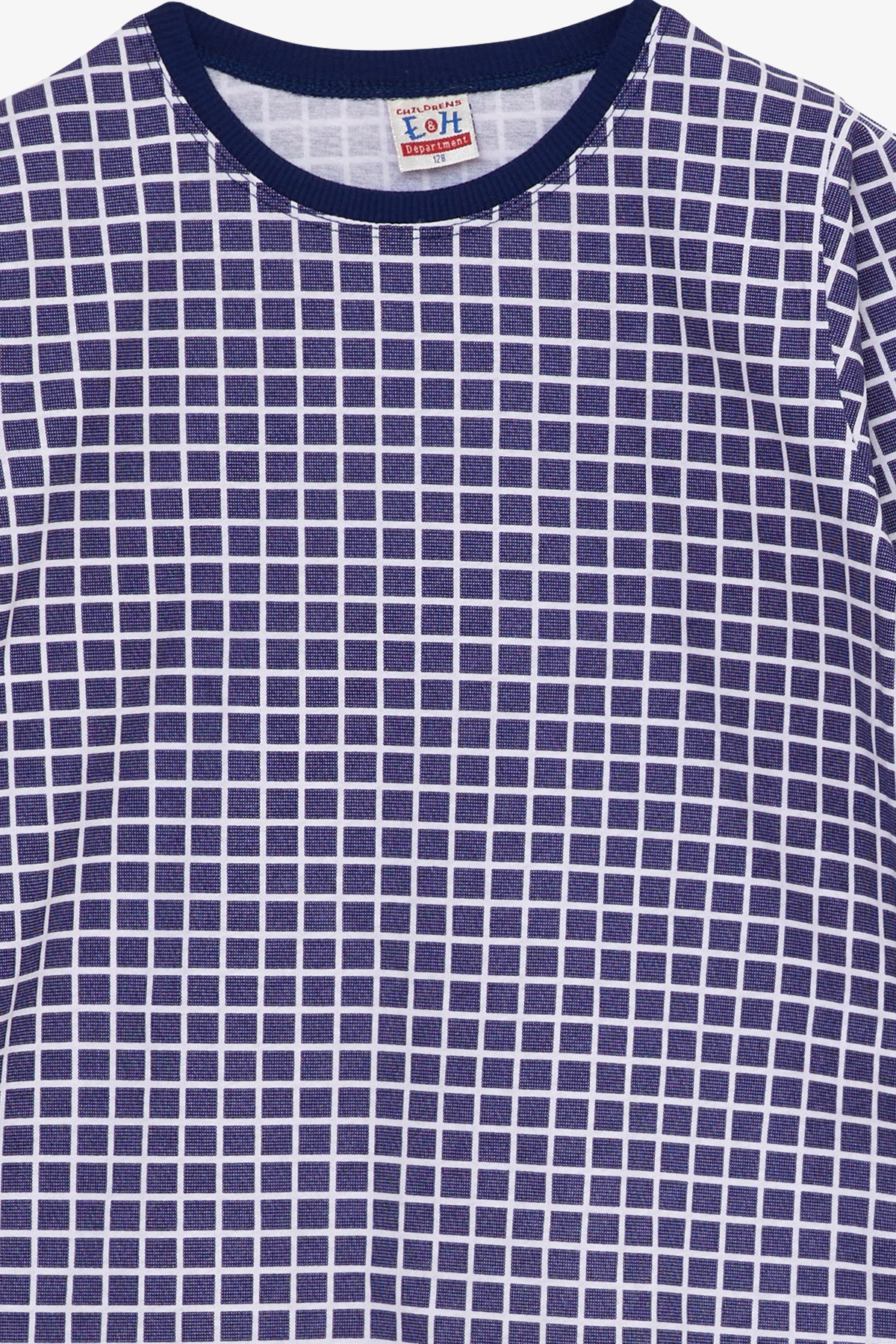 Breeze Erkek Bebek Pijama Takımı Kare Desenli Koyu Mavi (4-8 Yaş)