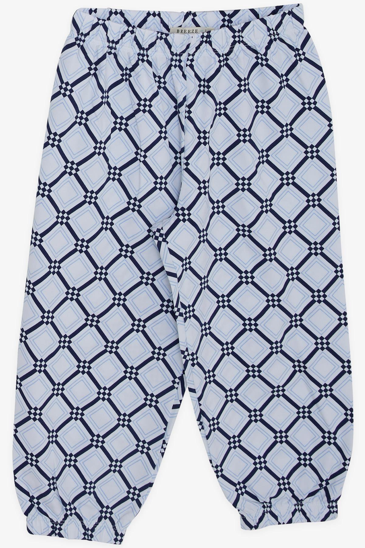 Breeze Erkek Bebek Pijama Takımı Kare Desenli Beyaz (9 Ay-3 Yaş)