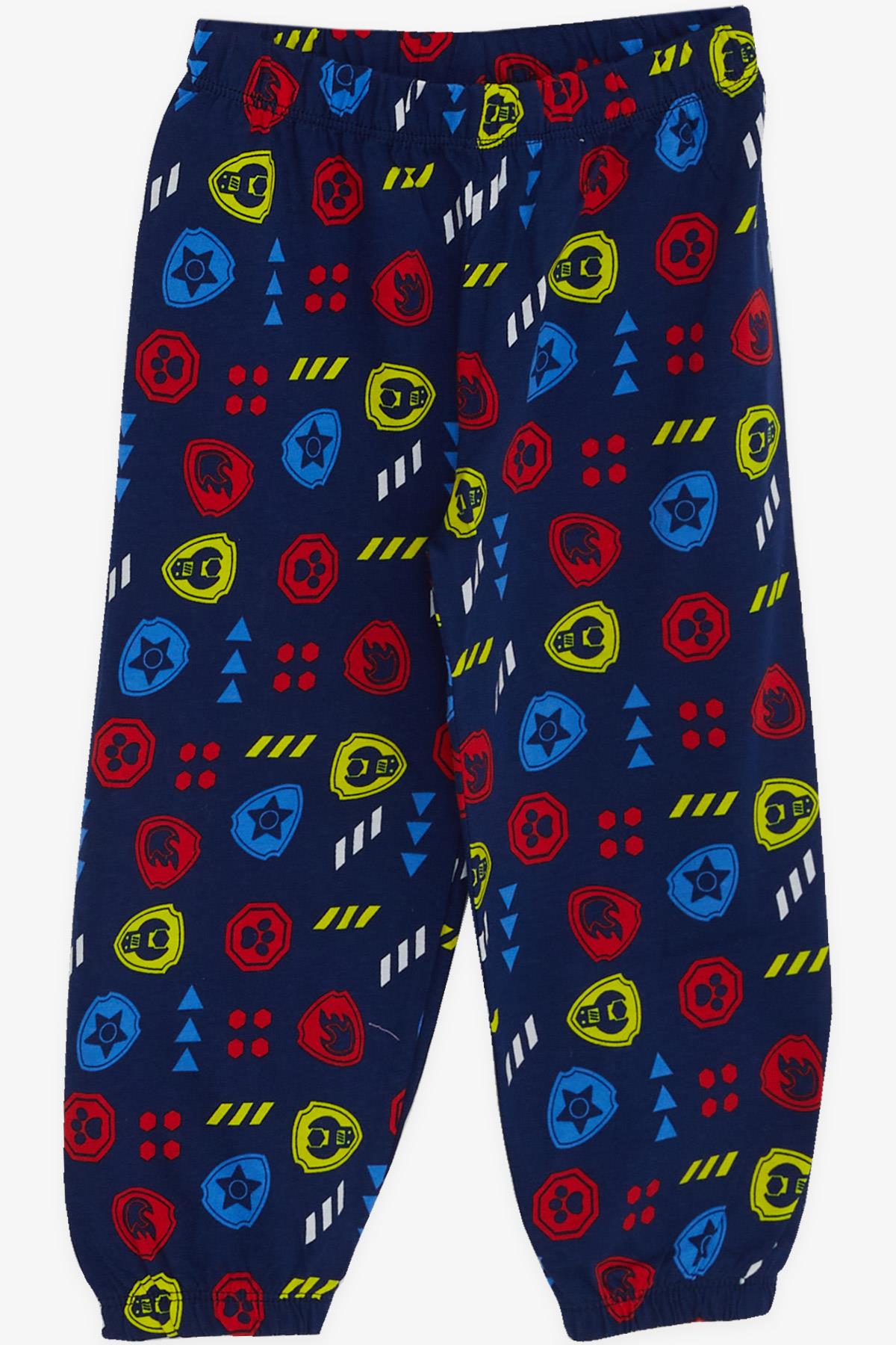Breeze Erkek Bebek Pijama Takımı Karışık Simge Desenli Lacivert (9 Ay-3 Yaş)