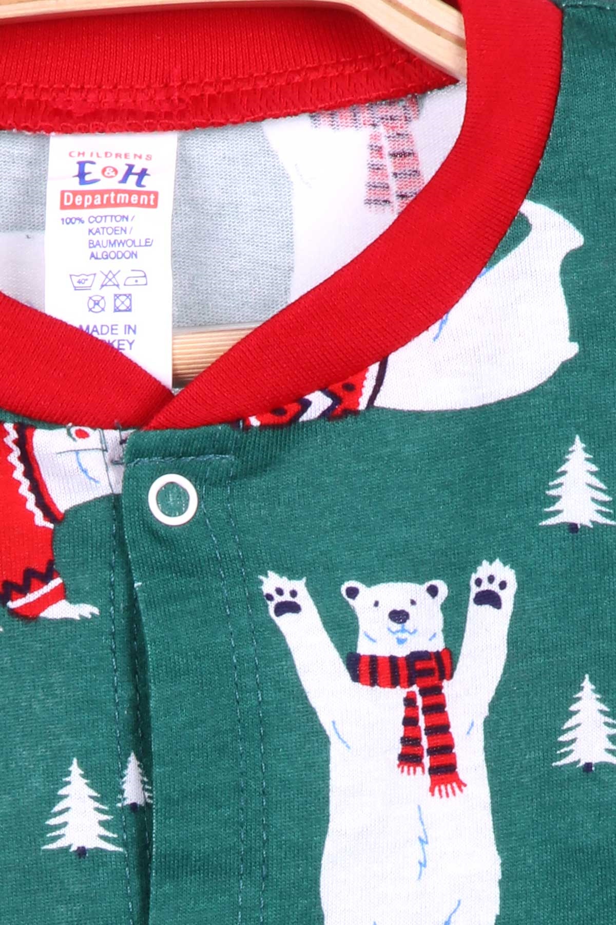 Breeze Erkek Bebek Pijama Takımı Kutup Ayılı Yeşil (4 Ay-1 Yaş)