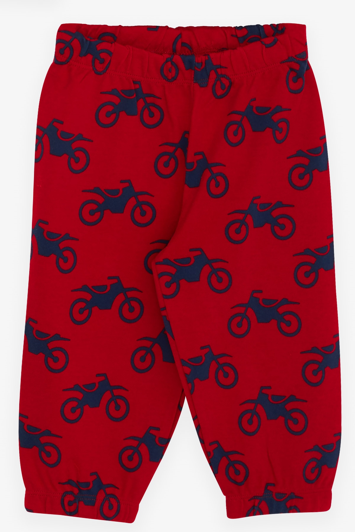 Breeze Erkek Bebek Pijama Takımı Motorsiklet Baskılı Kırmızı (9 Ay-1 Yaş)