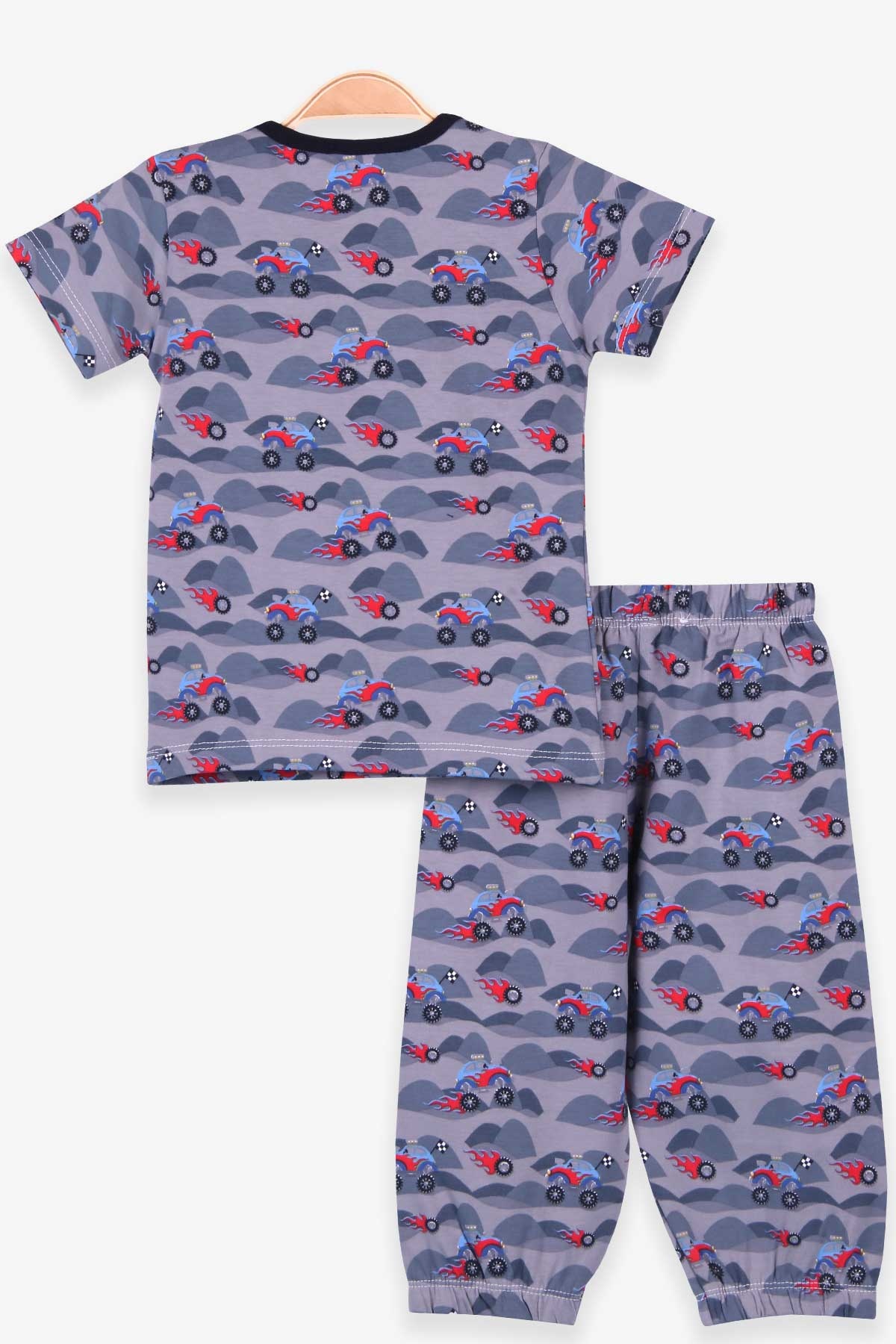 Breeze Erkek Bebek Pijama Takımı Off-Road Desenli Füme (9 Ay-3 Yaş)