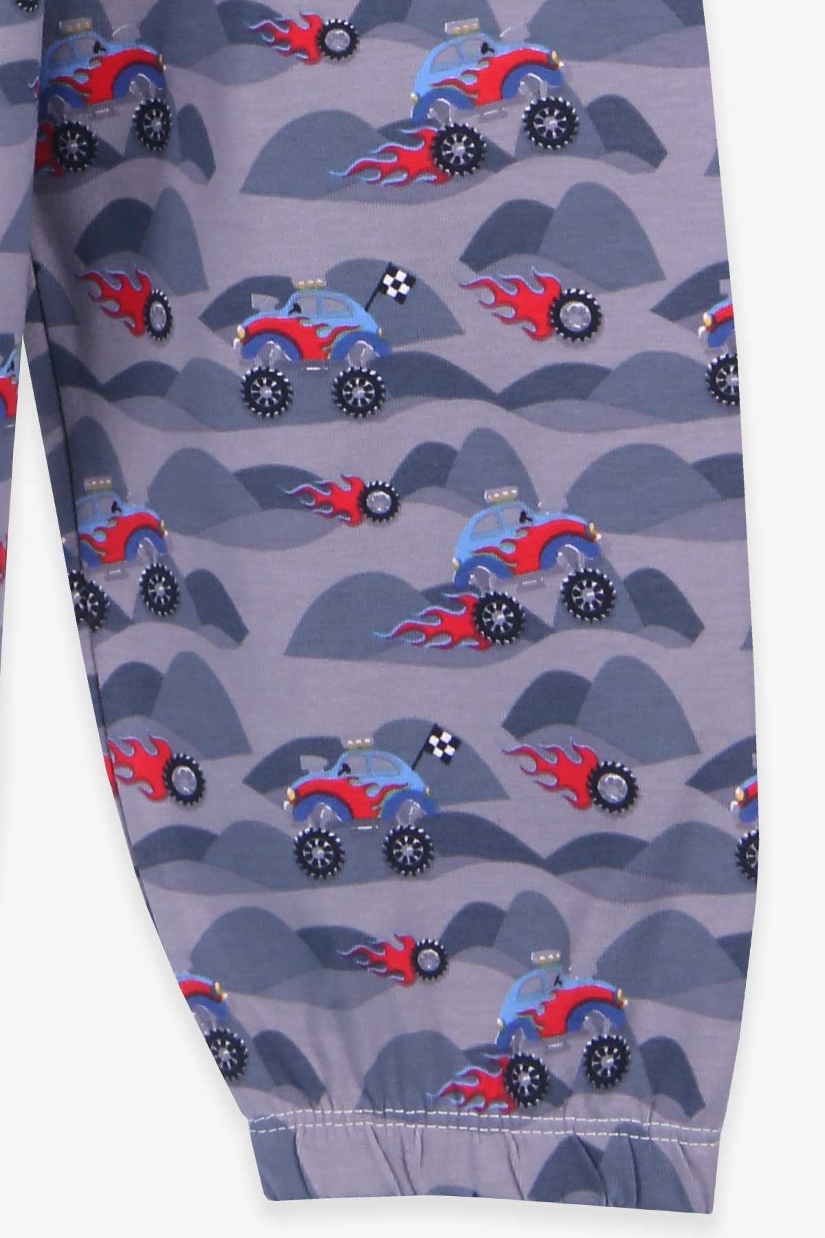 Breeze Erkek Bebek Pijama Takımı Off-Road Desenli Füme (9 Ay-3 Yaş)
