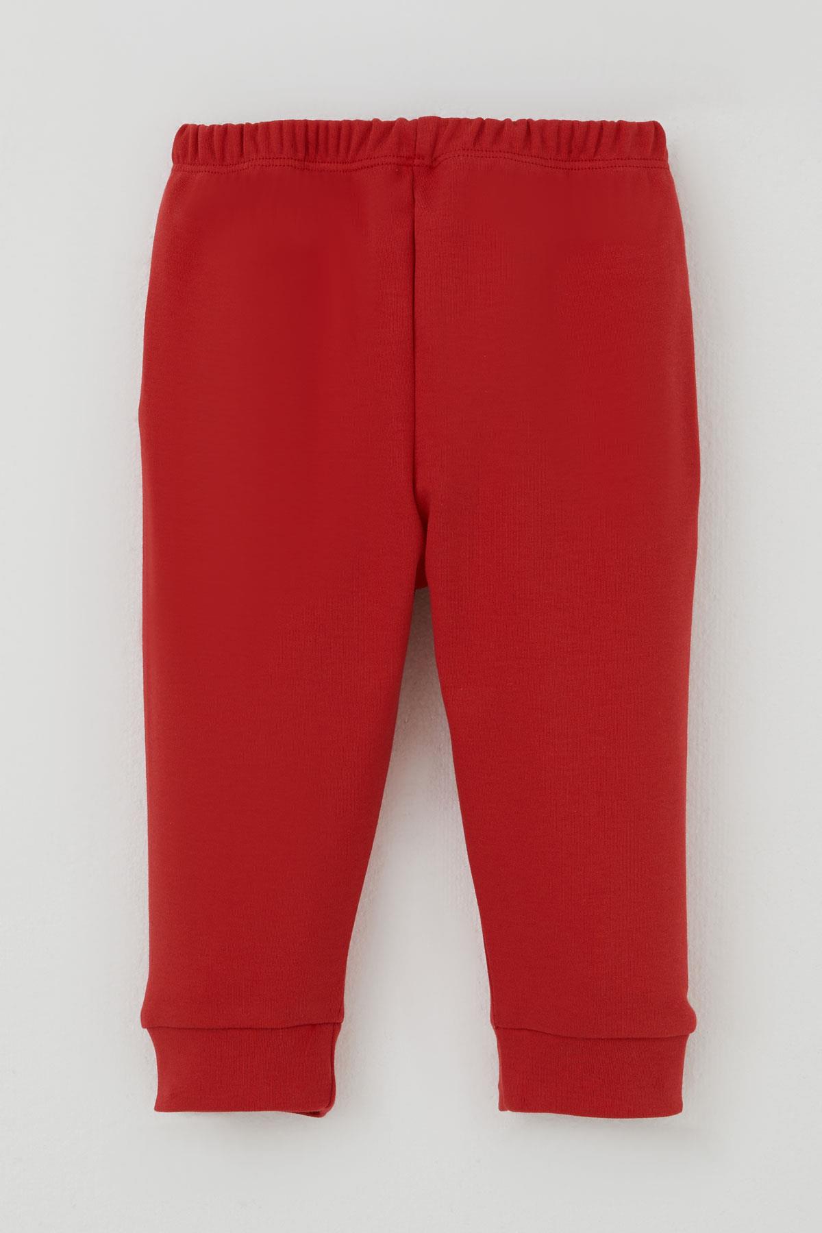 Breeze Erkek Bebek Pijama Takımı Omuzdan Patlı Yılbaşı Temalı Noel Baba Nakışlı Ekru (4 Ay-1 Yaş)