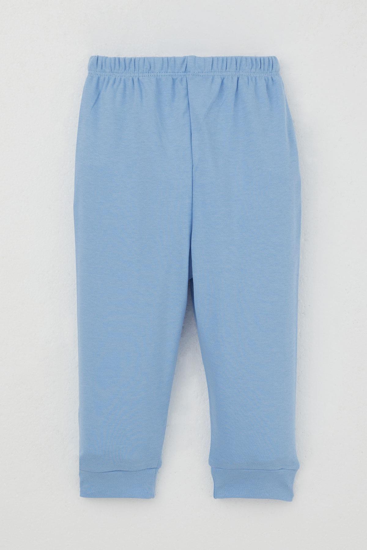 Breeze Erkek Bebek Pijama Takımı Omuzdan Patlı Sevgi Temalı Emoji Armalı Karışık Renk (4 Ay-1 Yaş)