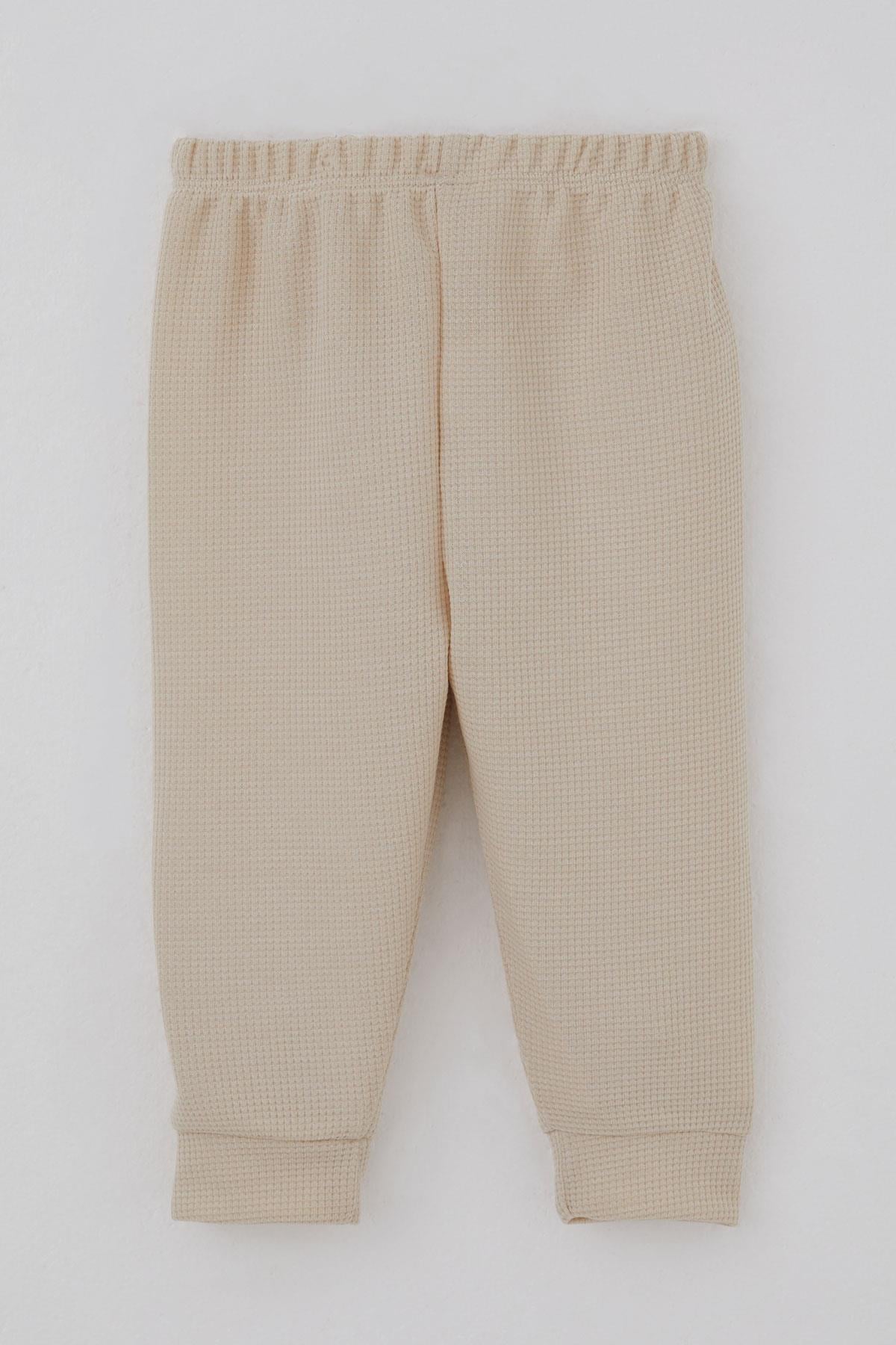 Breeze Erkek Bebek Pijama Takımı Omuzdan Patlı Sevimli Fil Armalı Taş (4 Ay-1 Yaş)
